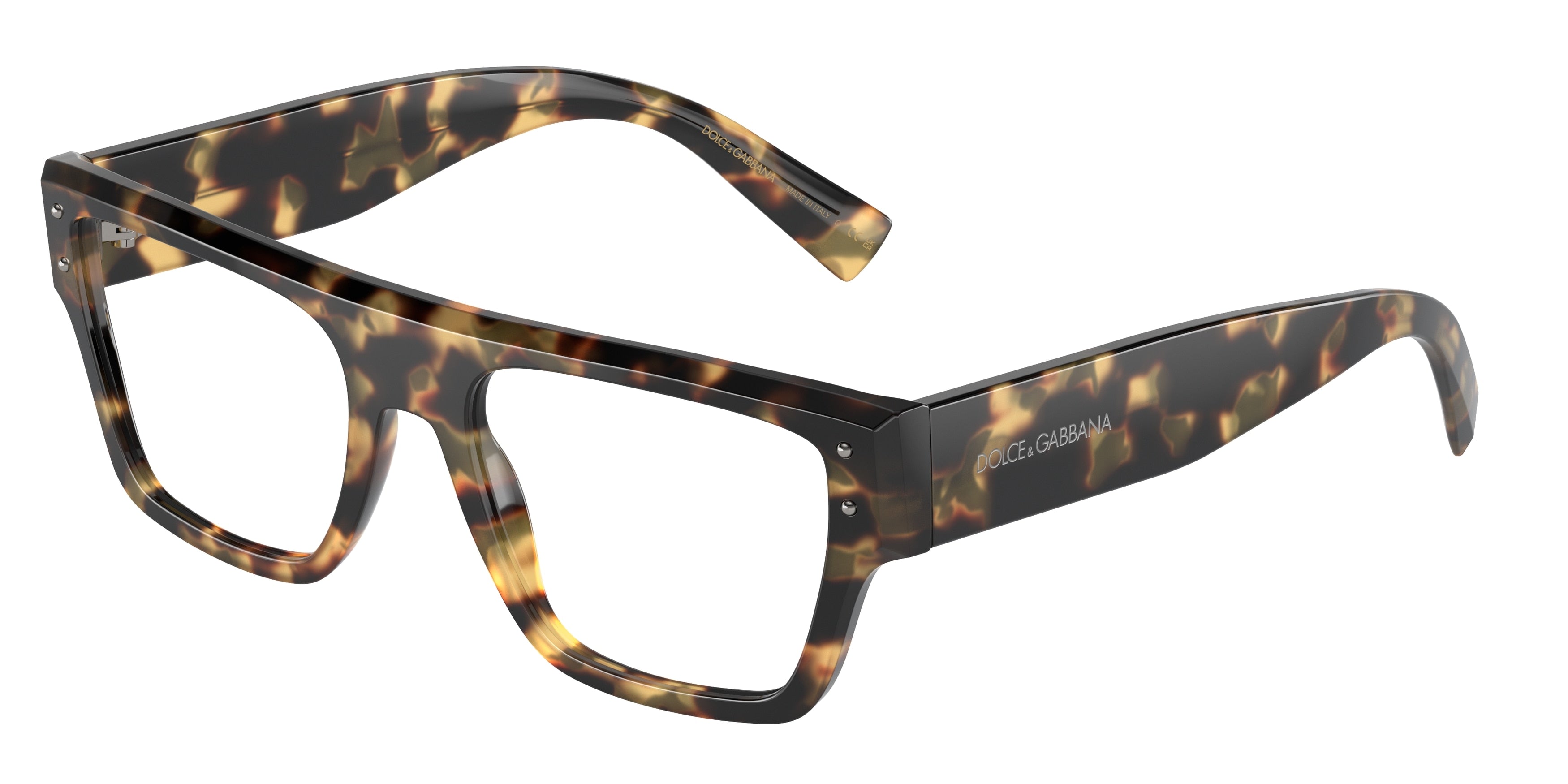DOLCE & GABBANA DG3384 Square Eyeglasses 512-Havana Yellow 54-145-19 - Color Map Tortoise