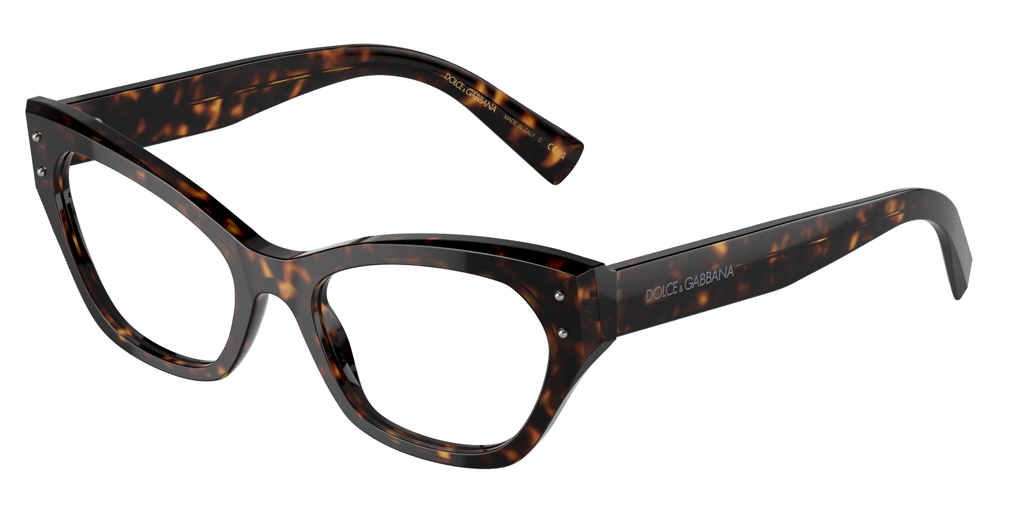 DOLCE & GABBANA DG3385 Cat Eye Eyeglasses 502-Havana 54-145-19 - Color Map Tortoise