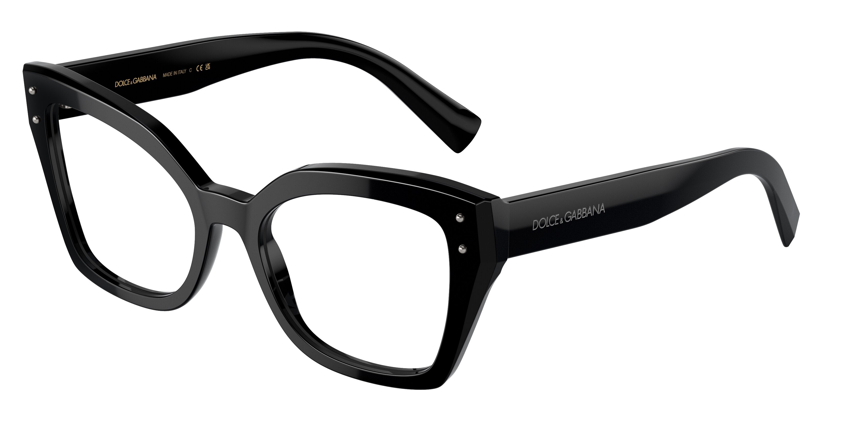 DOLCE & GABBANA DG3386F Butterfly Eyeglasses 501-Black 53-145-19 - Color Map Black