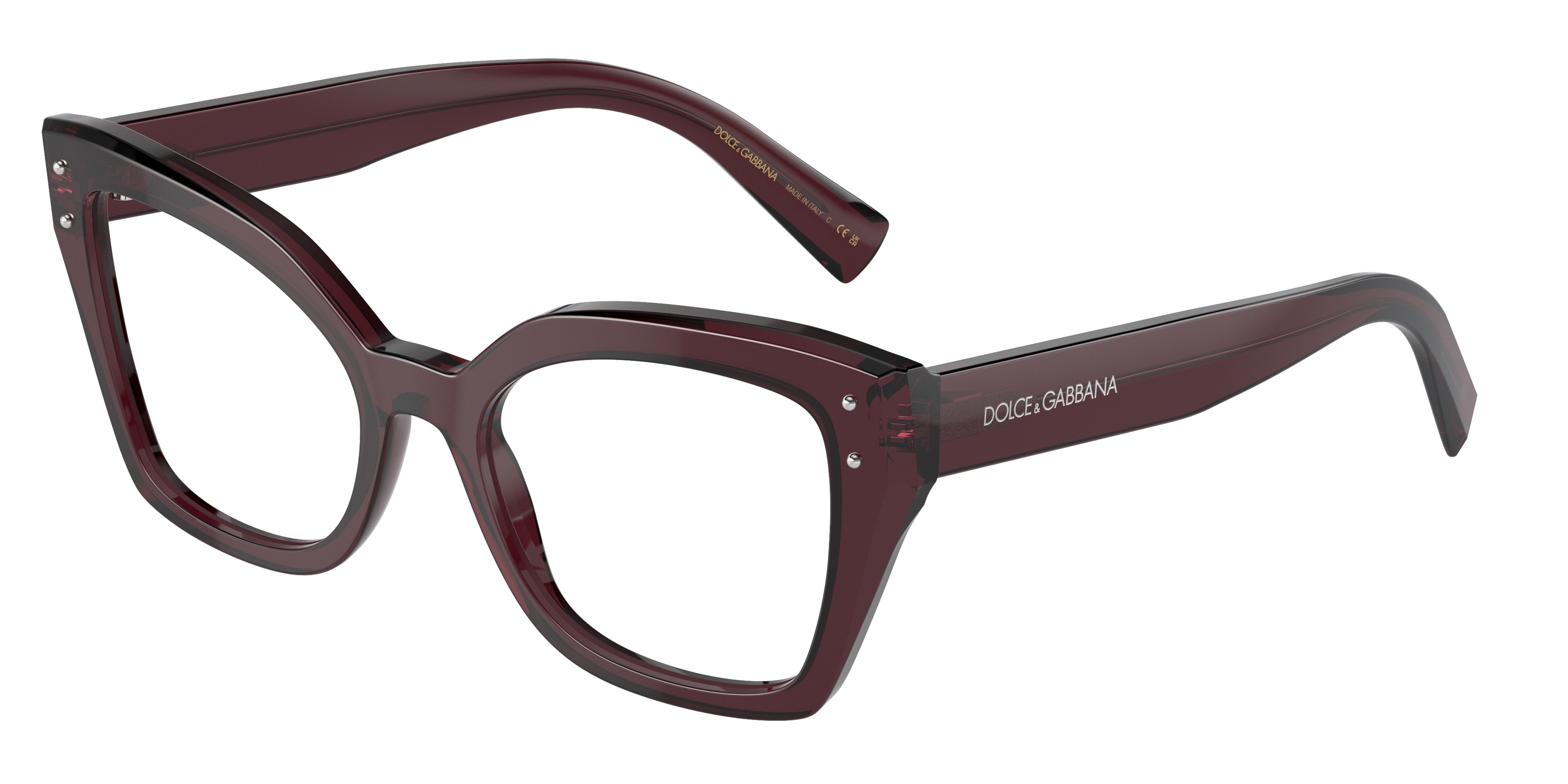 DOLCE & GABBANA DG3386 Butterfly Eyeglasses 3045-Transparent Violet 53-145-19 - Color Map Violet