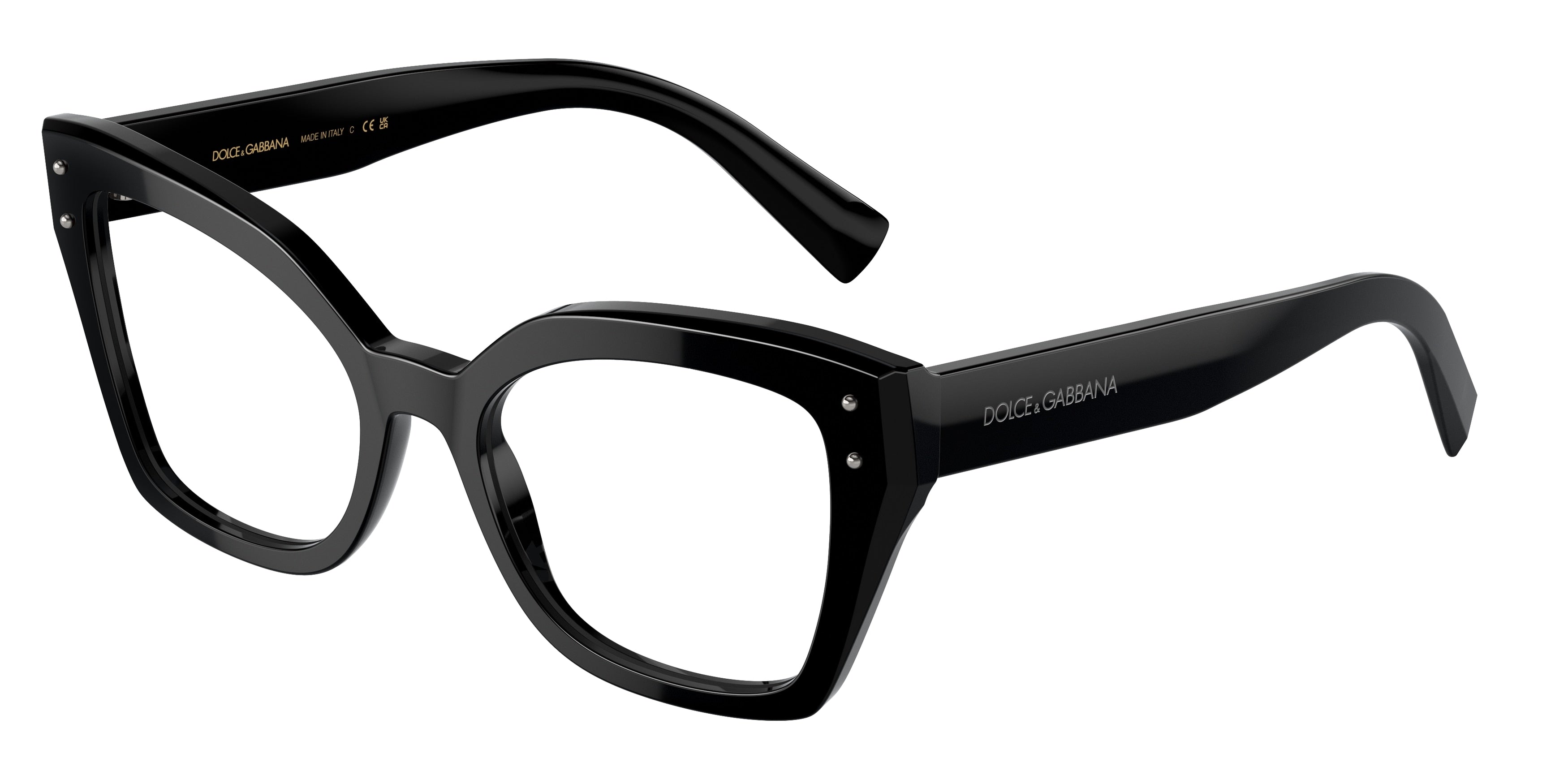 DOLCE & GABBANA DG3386 Butterfly Eyeglasses 501-Black 53-145-19 - Color Map Black