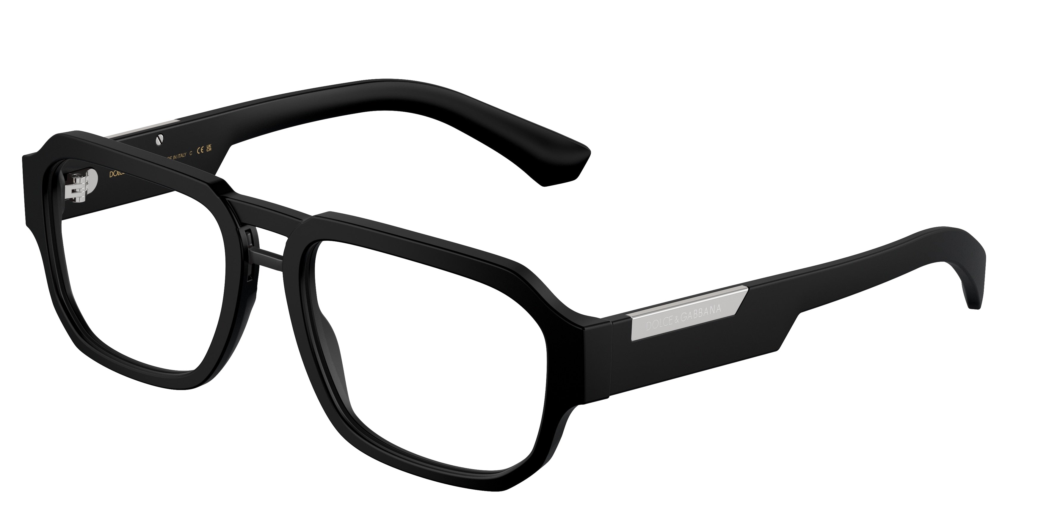 DOLCE & GABBANA DG3389 Pilot Eyeglasses 2525-Matte Black 55-145-18 - Color Map Black