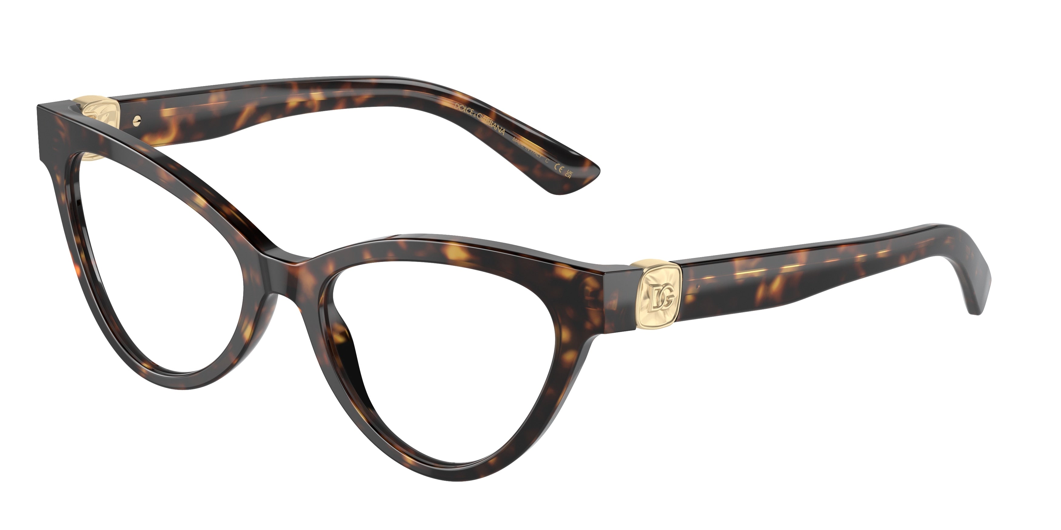 DOLCE & GABBANA DG3394 Cat Eye Eyeglasses 502-Havana 52-145-18 - Color Map Tortoise