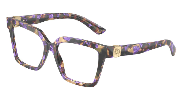 DOLCE & GABBANA DG3395 Square Eyeglasses 3439-Havana Blue Pearl 53-145-16 - Color Map Blue