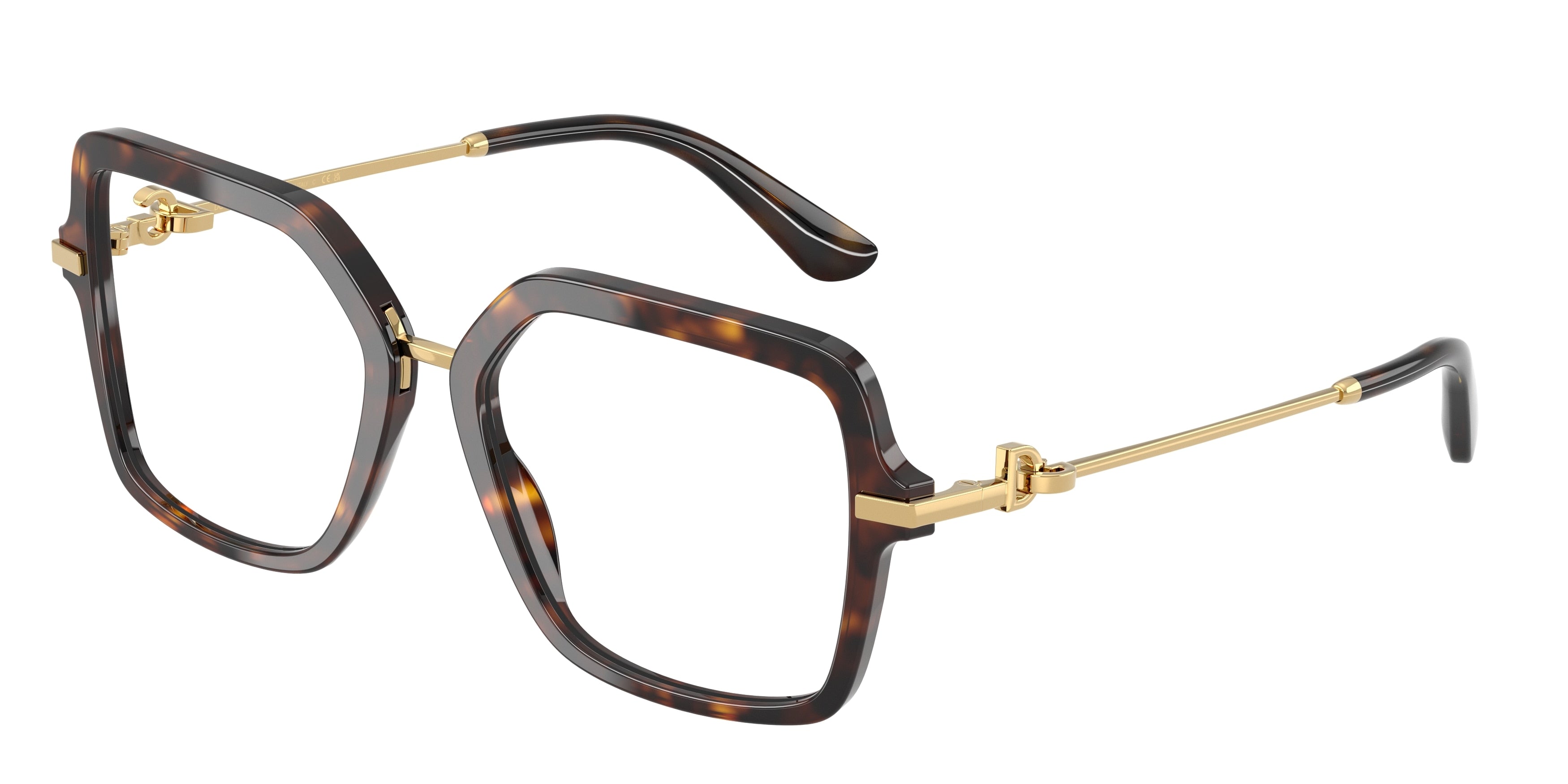 DOLCE & GABBANA DG3396 Square Eyeglasses 502-Havana 55-140-18 - Color Map Tortoise