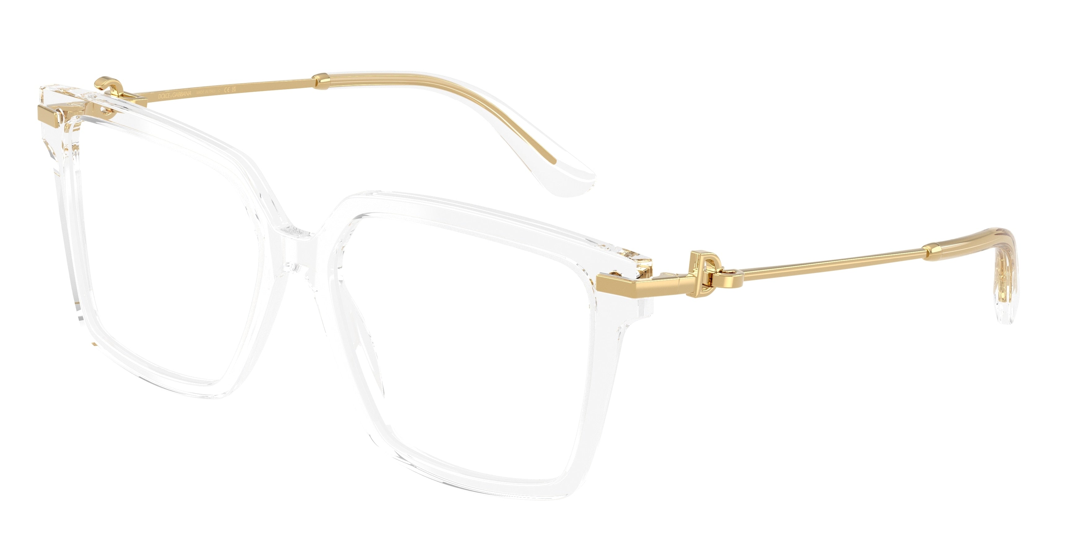 DOLCE & GABBANA DG3397 Square Eyeglasses 3133-Crystal 56-140-16 - Color Map Transparent