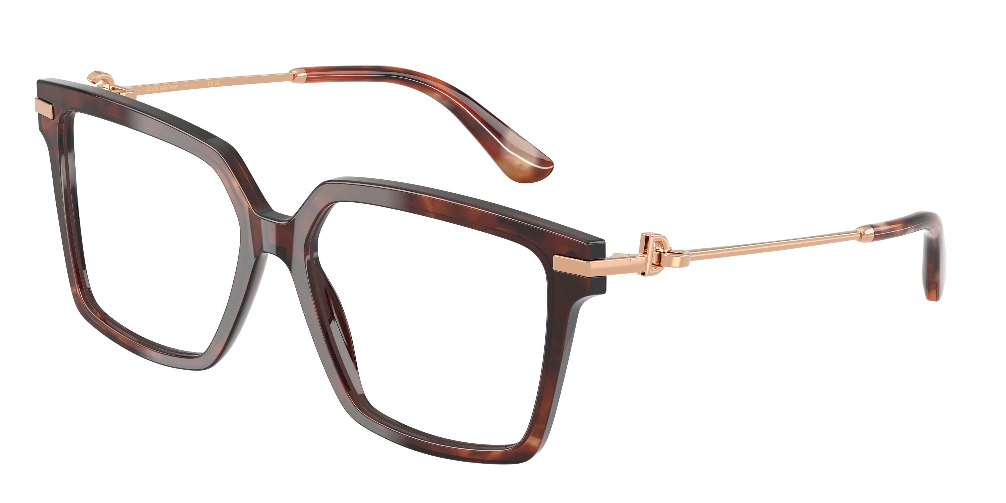 DOLCE & GABBANA DG3397 Square Eyeglasses 3222-Havana 56-140-16 - Color Map Tortoise