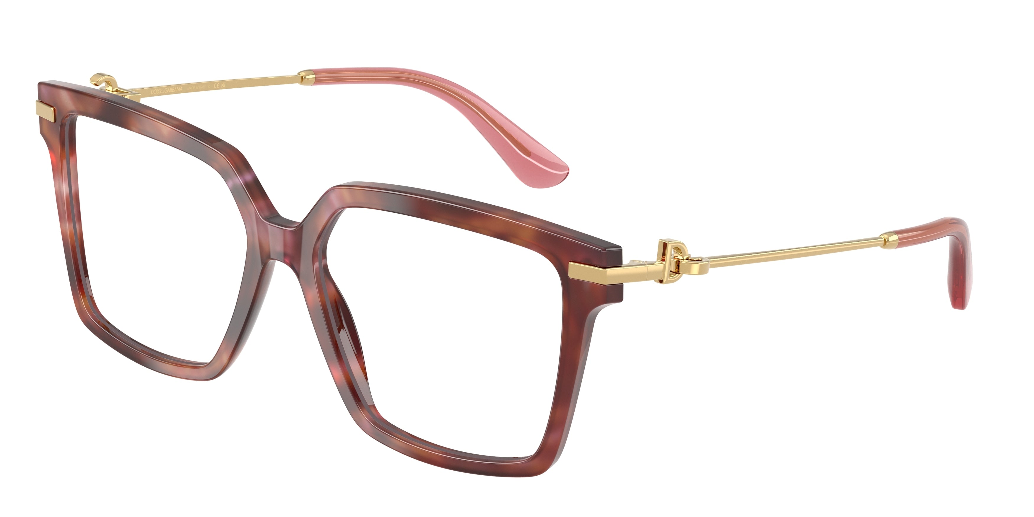 DOLCE & GABBANA DG3397 Square Eyeglasses 3444-Havana Brown 56-140-16 - Color Map Tortoise