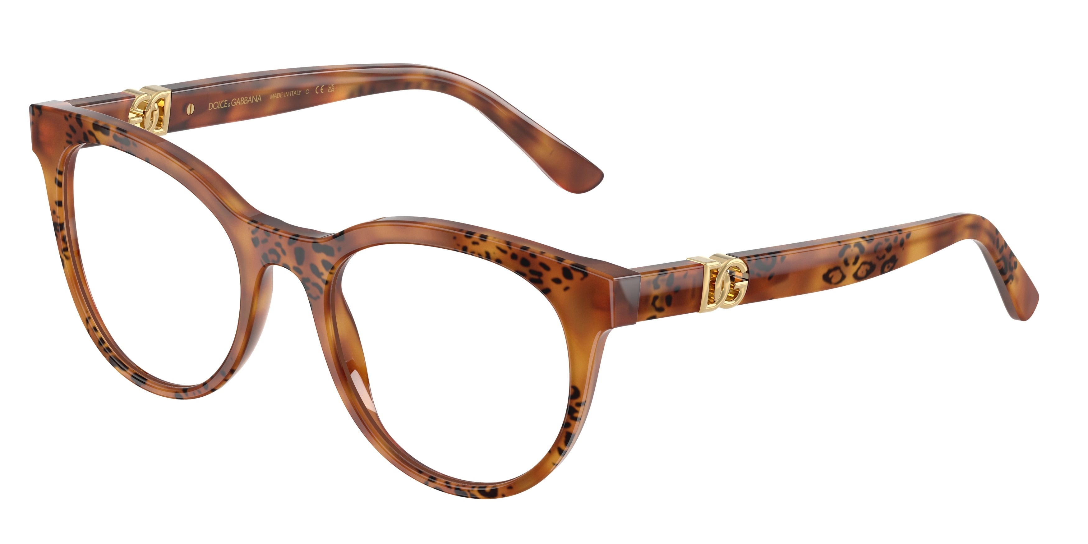 DOLCE & GABBANA DG3399 Phantos Eyeglasses 3380-Havana Leo 52-145-20 - Color Map Tortoise