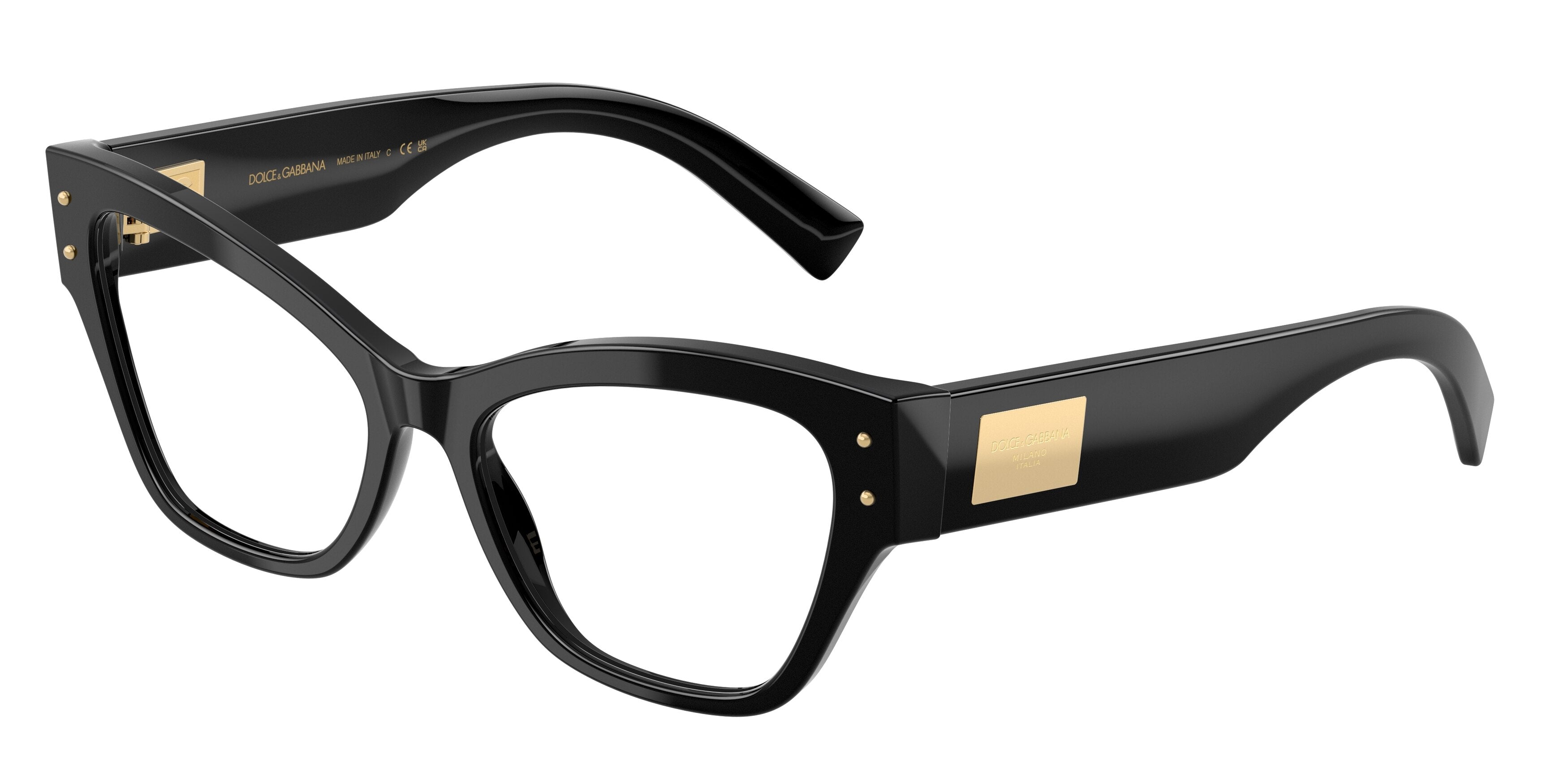 DOLCE & GABBANA DG3404F Butterfly Eyeglasses 501-Black 54-140-17 - Color Map Black