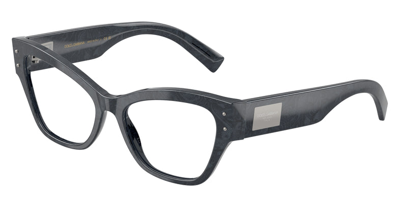 DOLCE & GABBANA DG3404 Butterfly Eyeglasses 3441-Grey Lace 54-140-17 - Color Map Multicolor