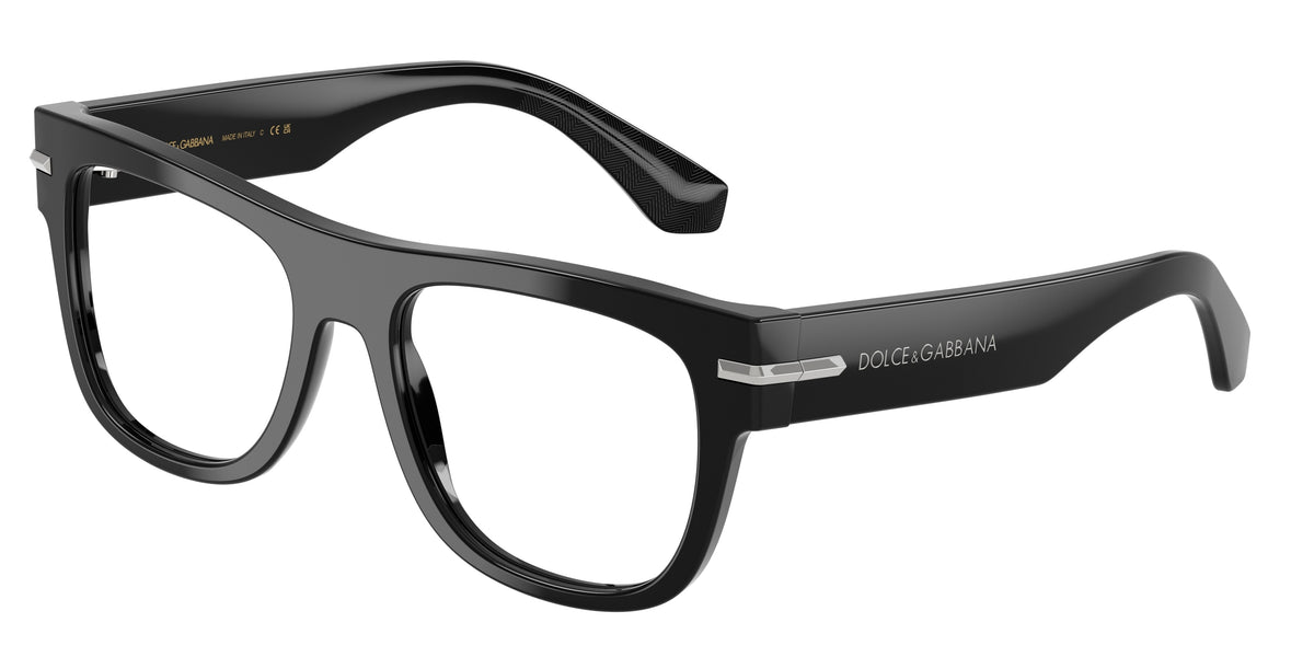 DOLCE & GABBANA DG3407 Square Eyeglasses 501-Black 54-145-19 - Color Map Black