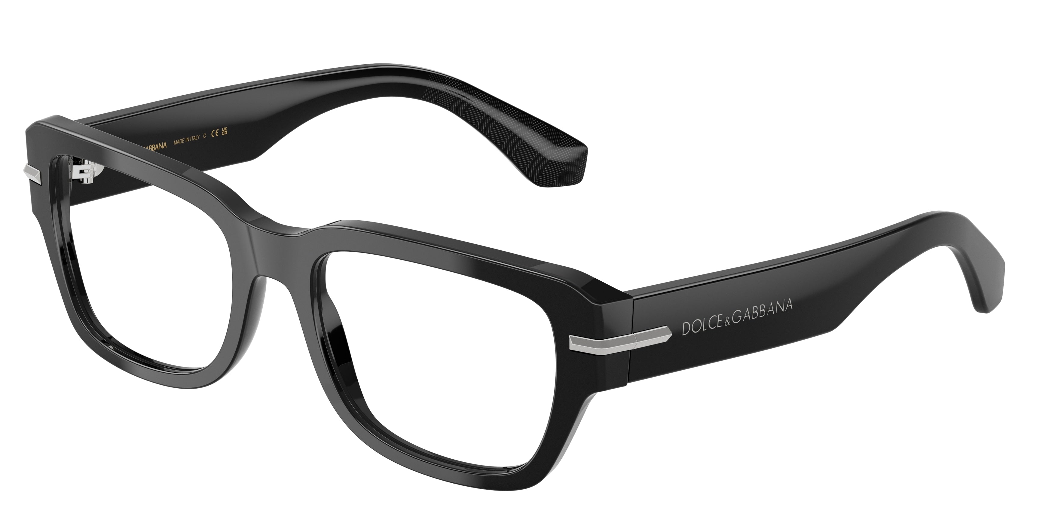 DOLCE & GABBANA DG3408 Square Eyeglasses 501-Black 54-145-19 - Color Map Black