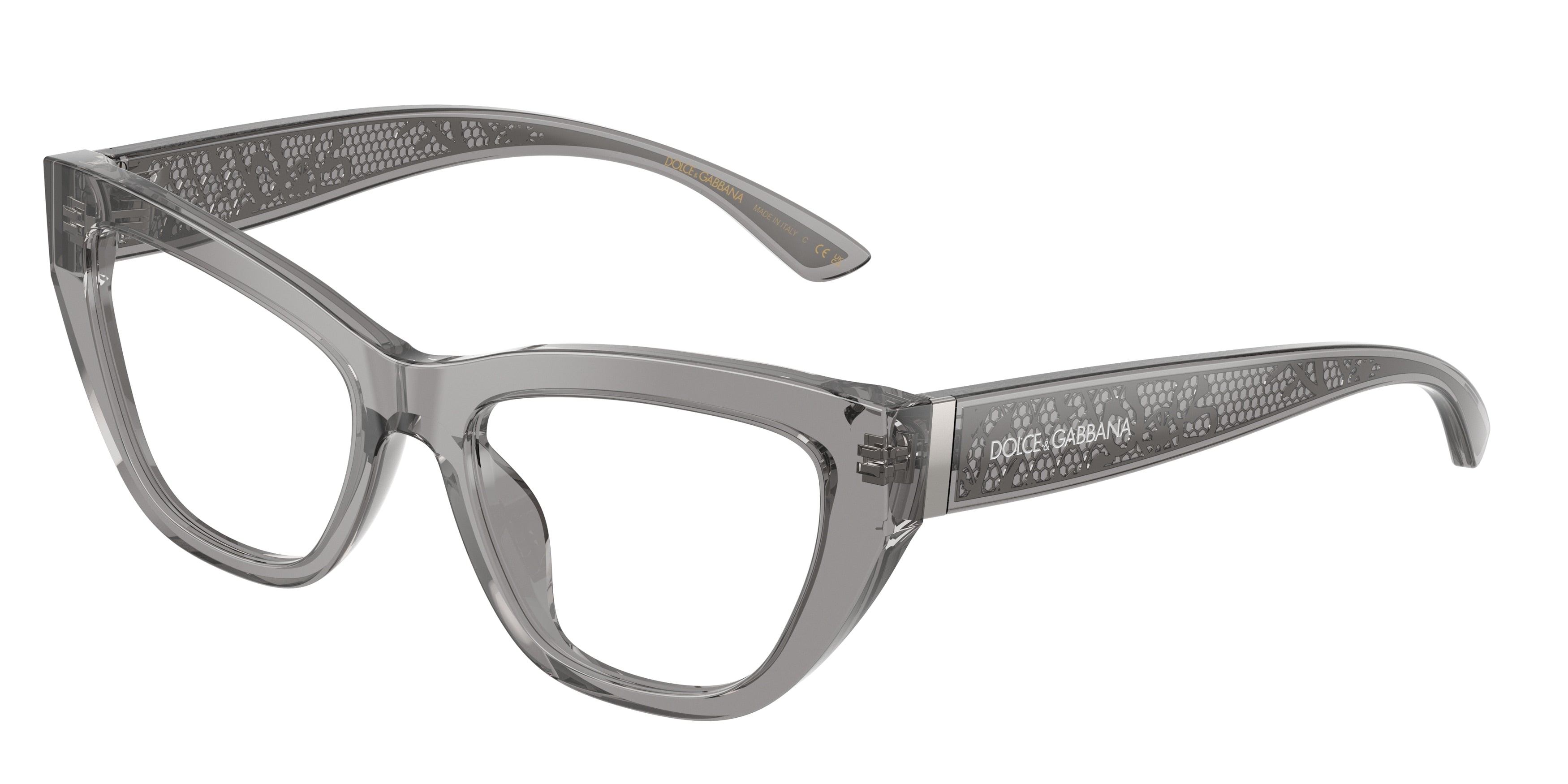 DOLCE & GABBANA DG3412 Cat Eye Eyeglasses 3160-Dark Grey 53-145-18 - Color Map Grey