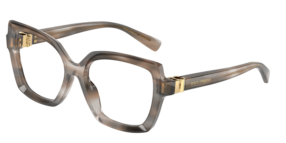 DOLCE & GABBANA DG3413 Butterfly Eyeglasses 3449-Striped Grey 55-140-17 - Color Map Grey