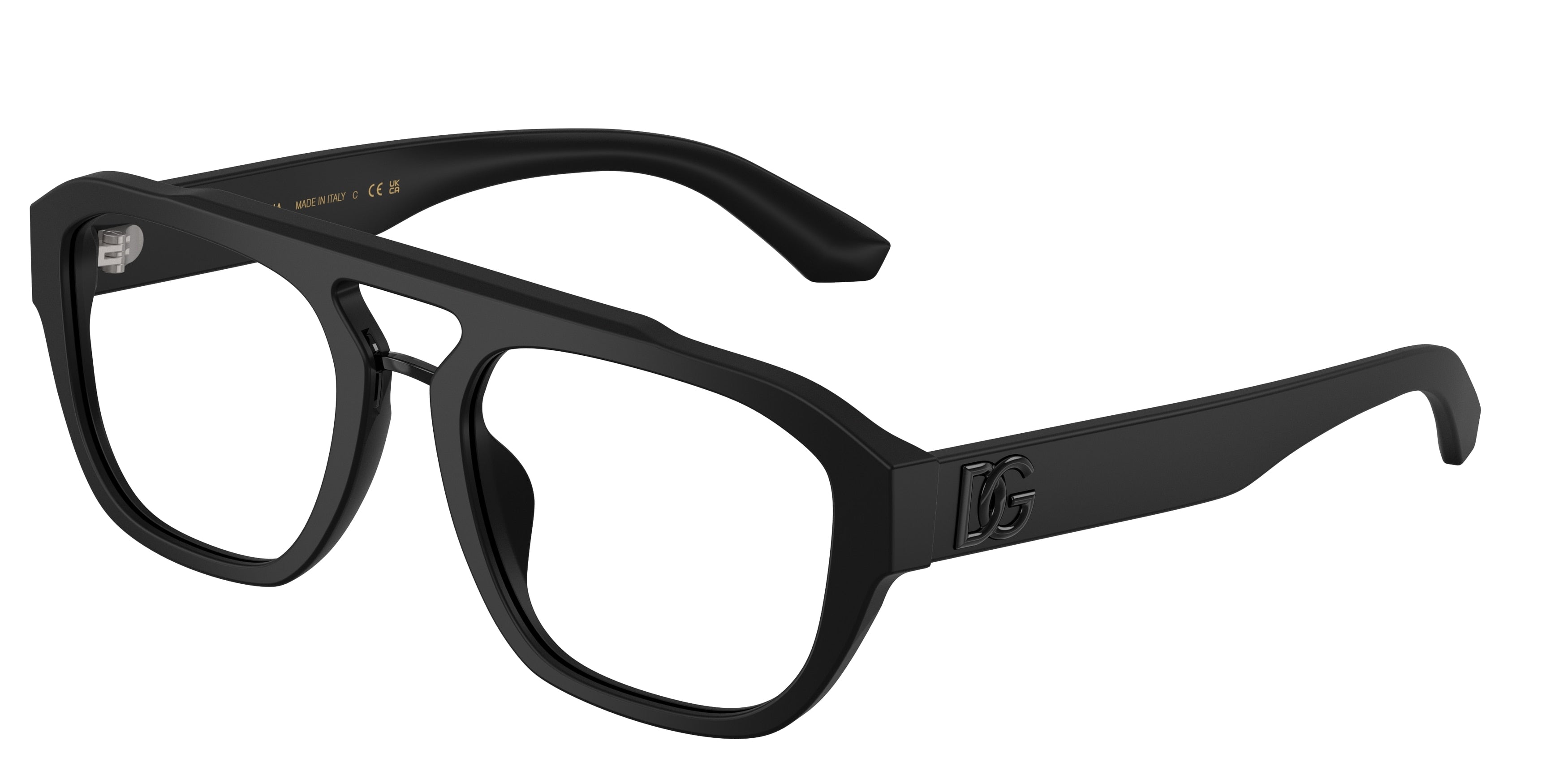 DOLCE & GABBANA DG3415 Pilot Eyeglasses 2525-Matte Black 55-145-20 - Color Map Black