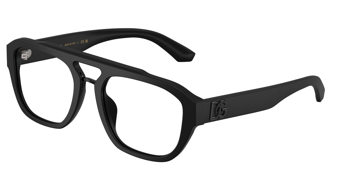 DOLCE & GABBANA DG3415 Pilot Eyeglasses 2525-Matte Black 55-145-20 - Color Map Black