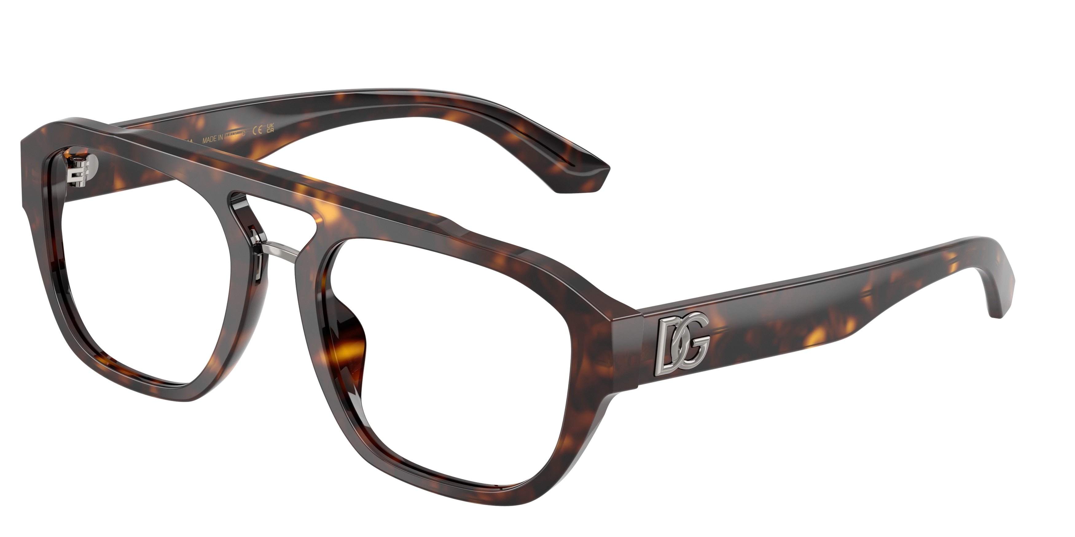 DOLCE & GABBANA DG3415 Pilot Eyeglasses 502-Havana 55-145-20 - Color Map Tortoise