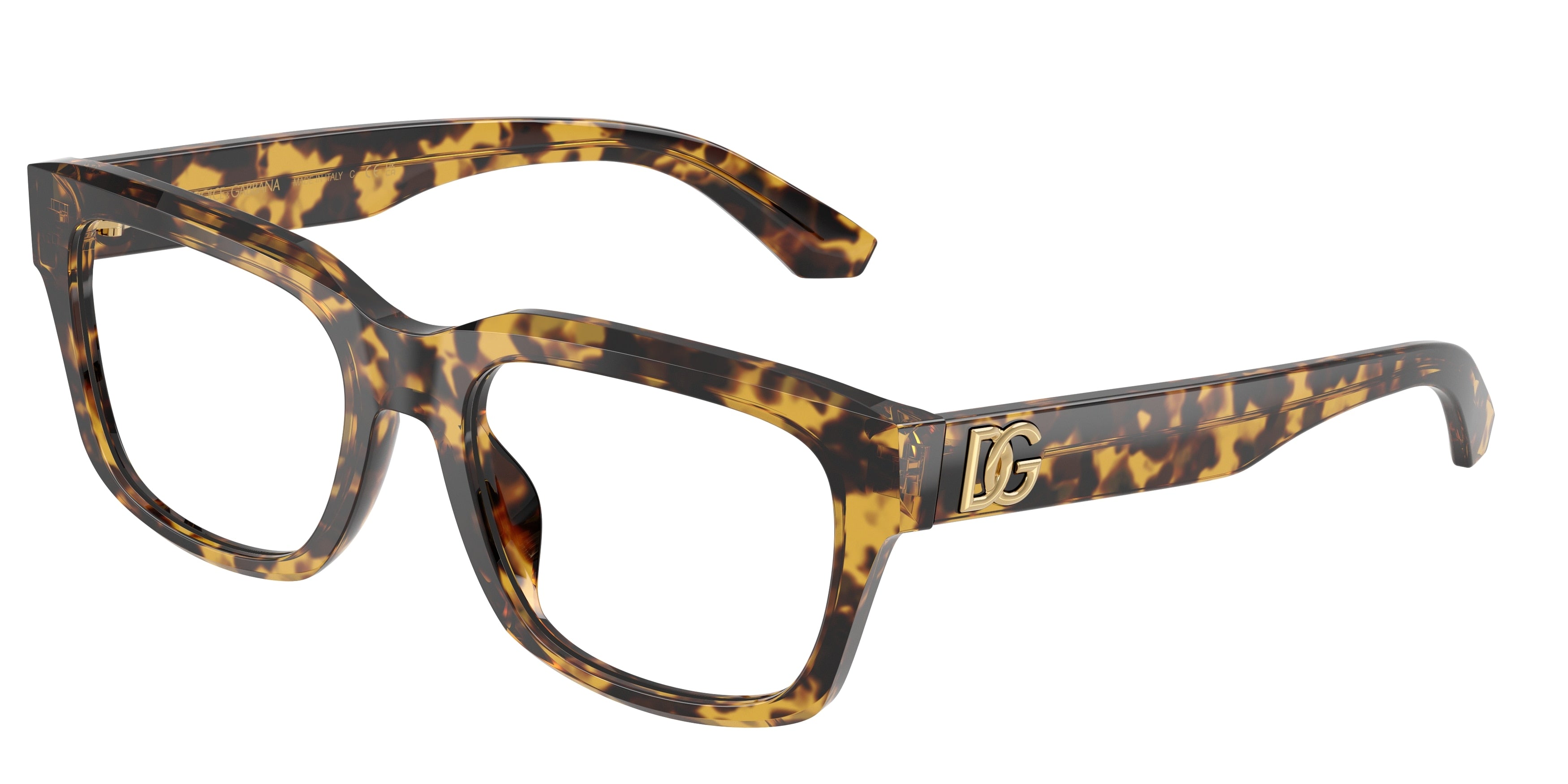 DOLCE & GABBANA DG3416 Rectangle Eyeglasses 3330-Yellow Havana 55-145-19 - Color Map Tortoise