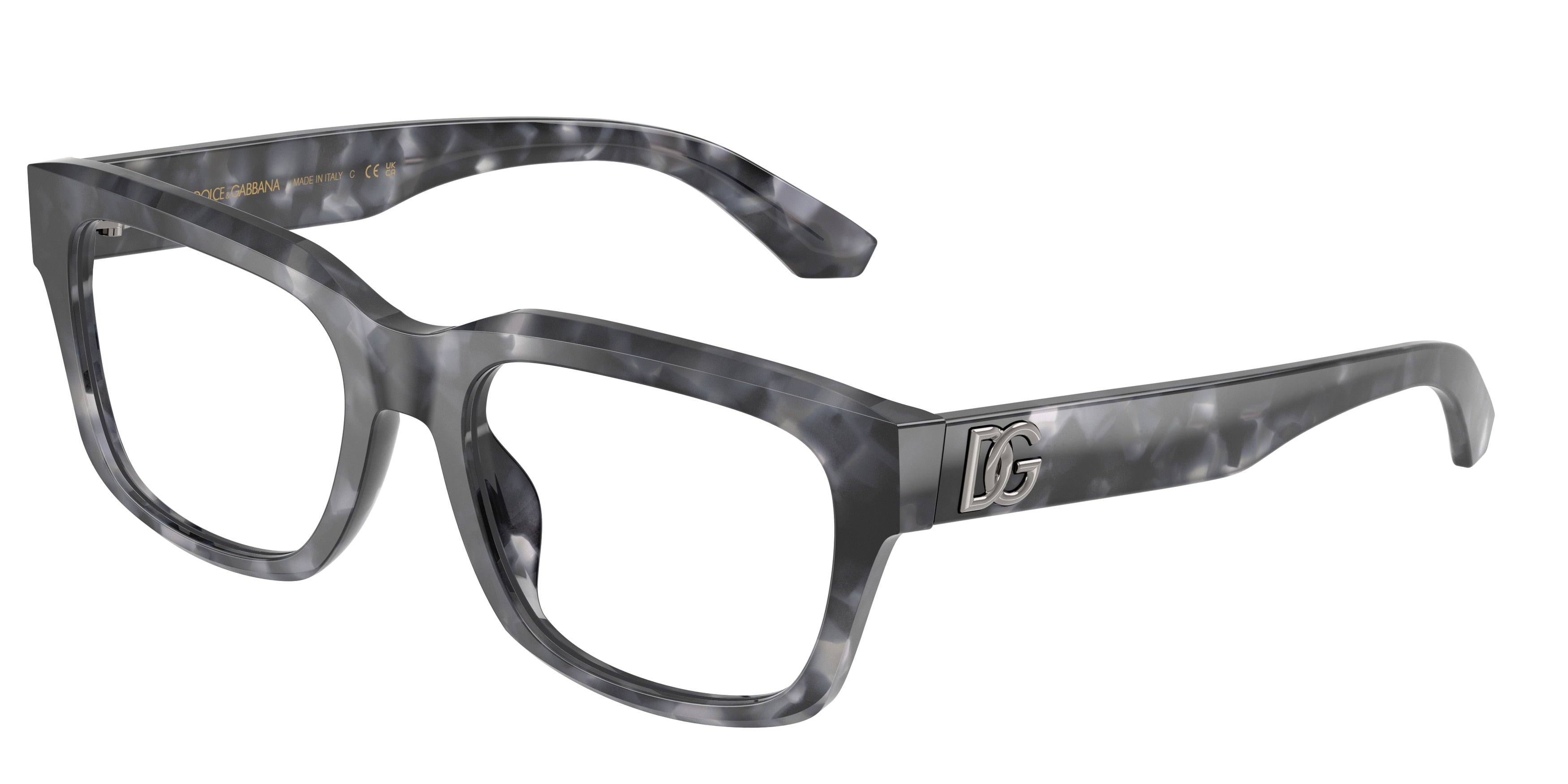 DOLCE & GABBANA DG3416 Rectangle Eyeglasses 3445-Grey Havana 55-145-19 - Color Map Tortoise