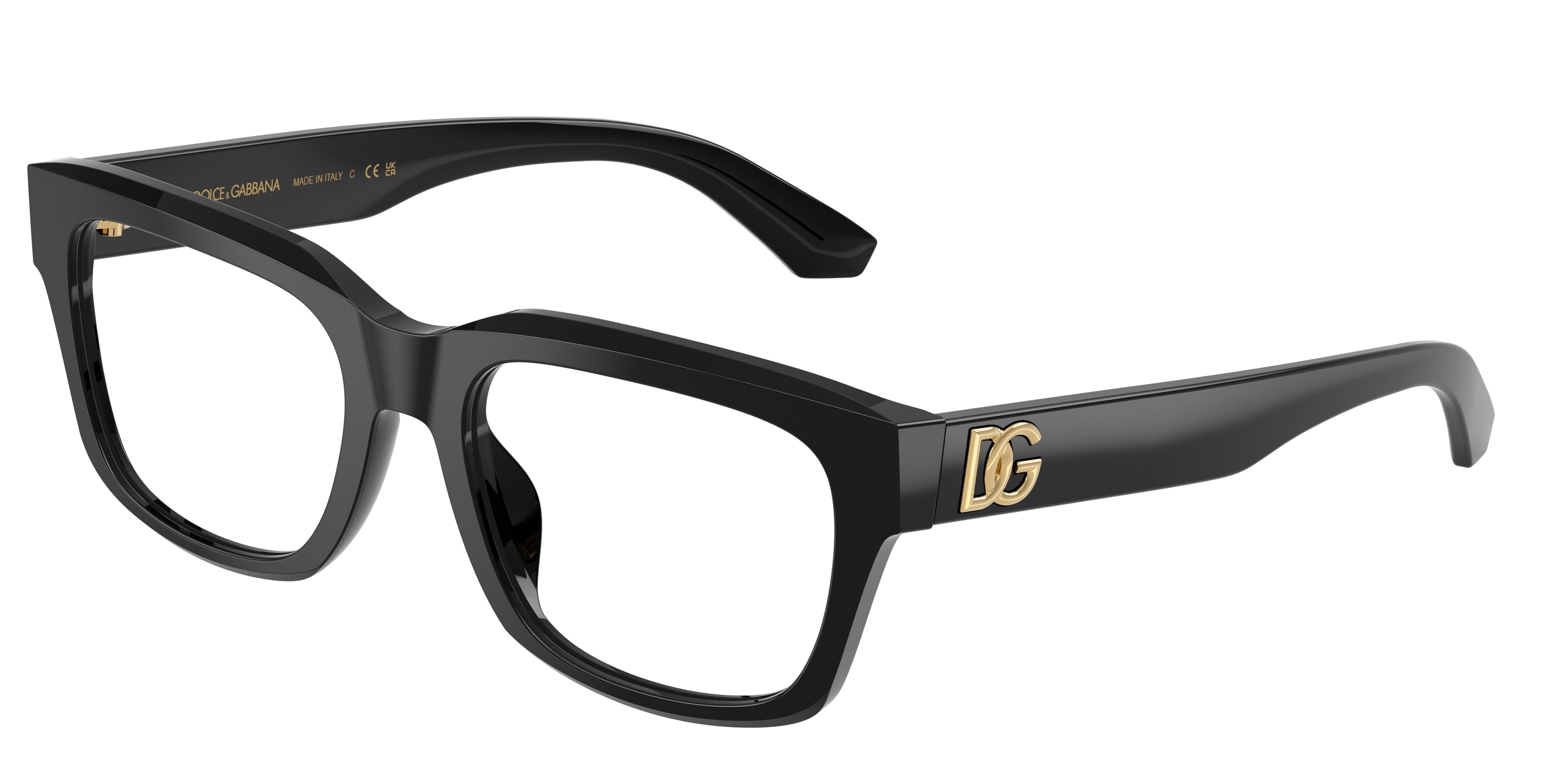 DOLCE & GABBANA DG3416 Rectangle Eyeglasses 501-Black 55-145-19 - Color Map Black
