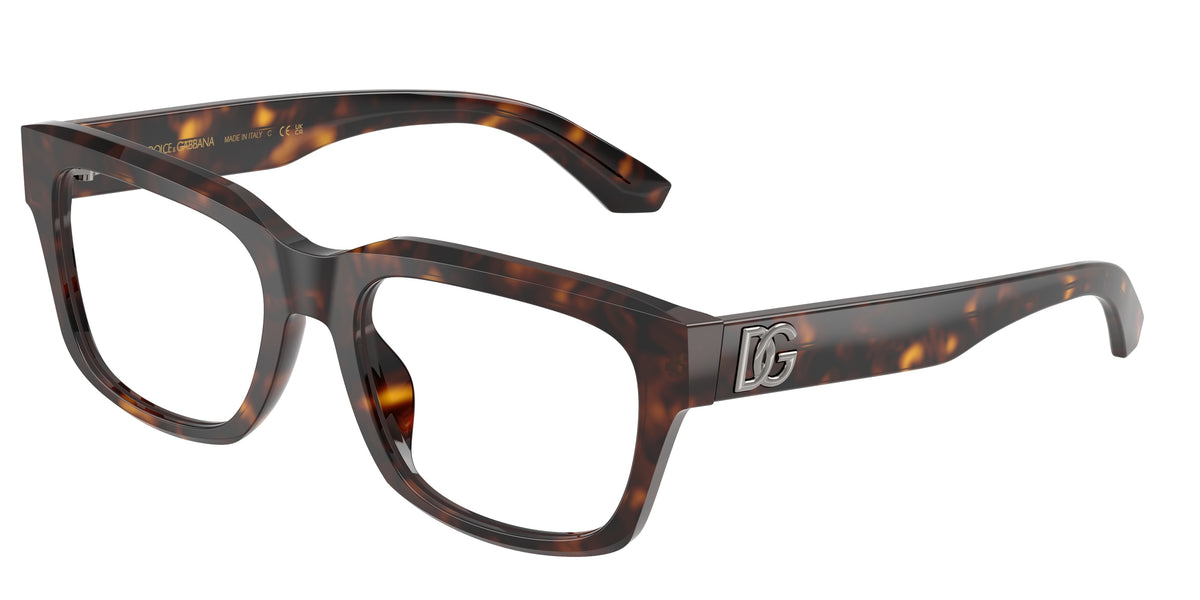 DOLCE & GABBANA DG3416 Rectangle Eyeglasses 502-Havana 55-145-19 - Color Map Tortoise