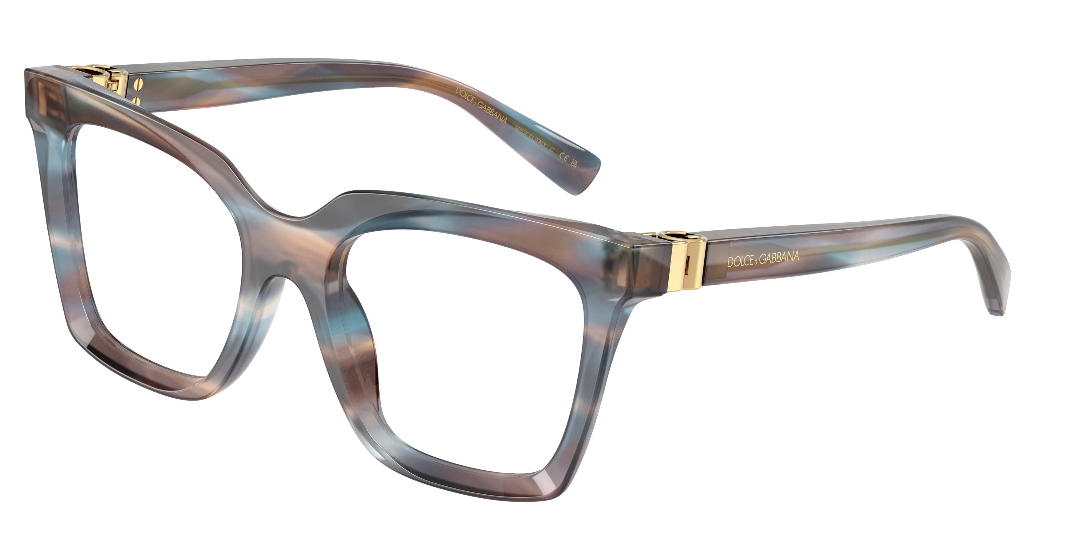 DOLCE & GABBANA DG3417 Square Eyeglasses 3448-Striped Blue 54-140-20 - Color Map Blue