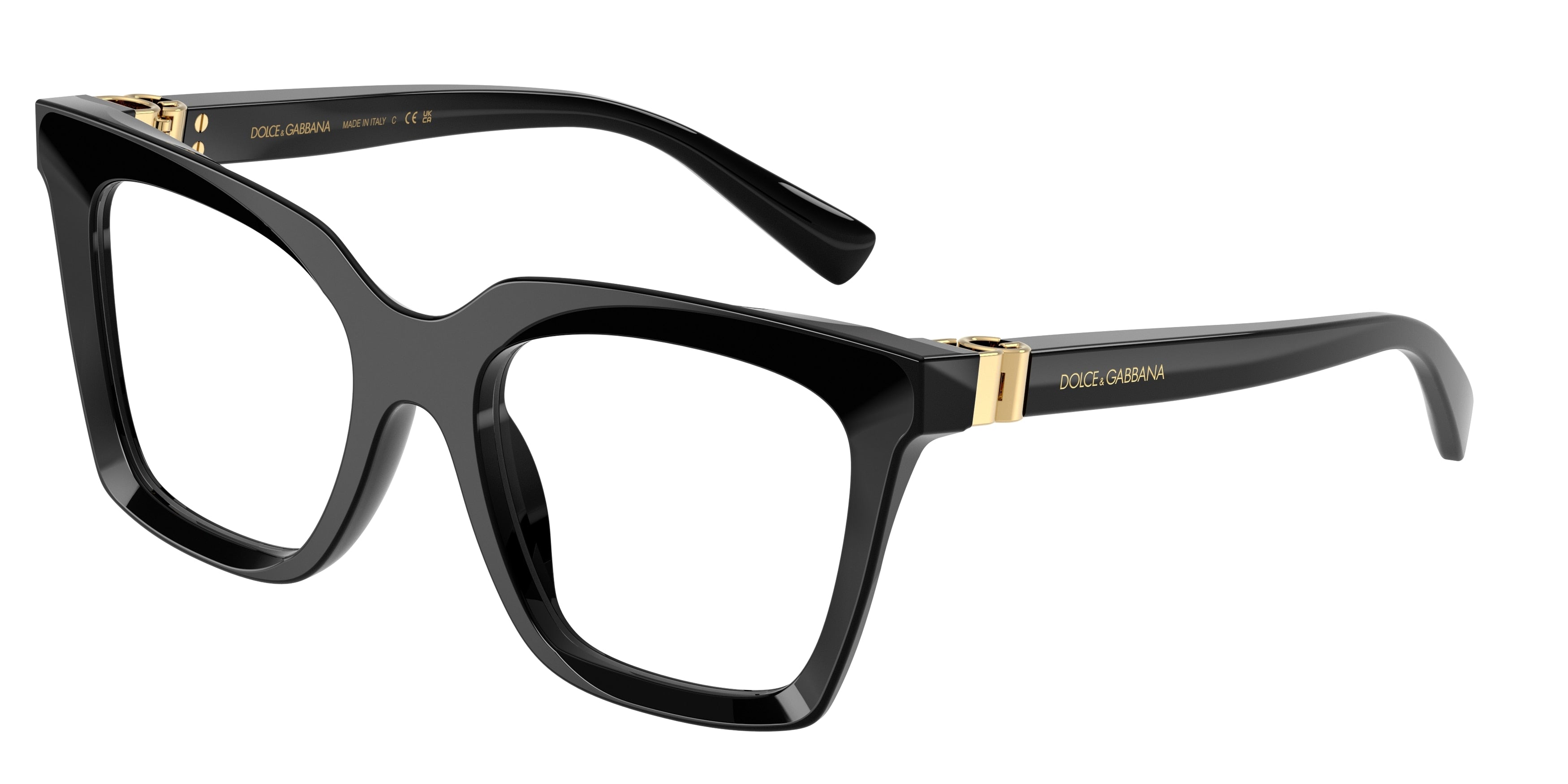 DOLCE & GABBANA DG3417 Square Eyeglasses 501-Black 54-140-20 - Color Map Black
