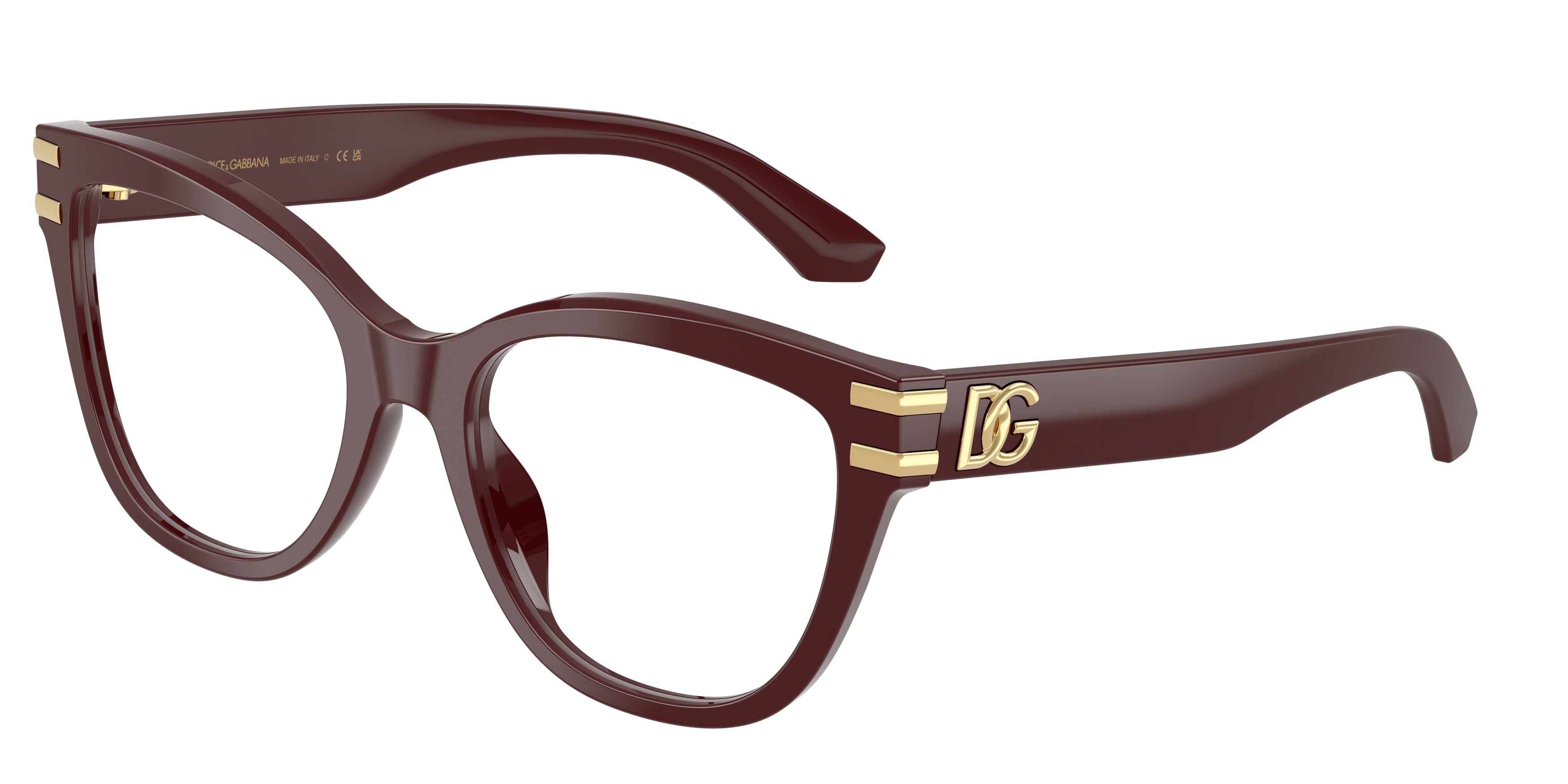 DOLCE & GABBANA DG3418 Butterfly Eyeglasses  3091-Bordeaux 55-145-19 - Color Map Red