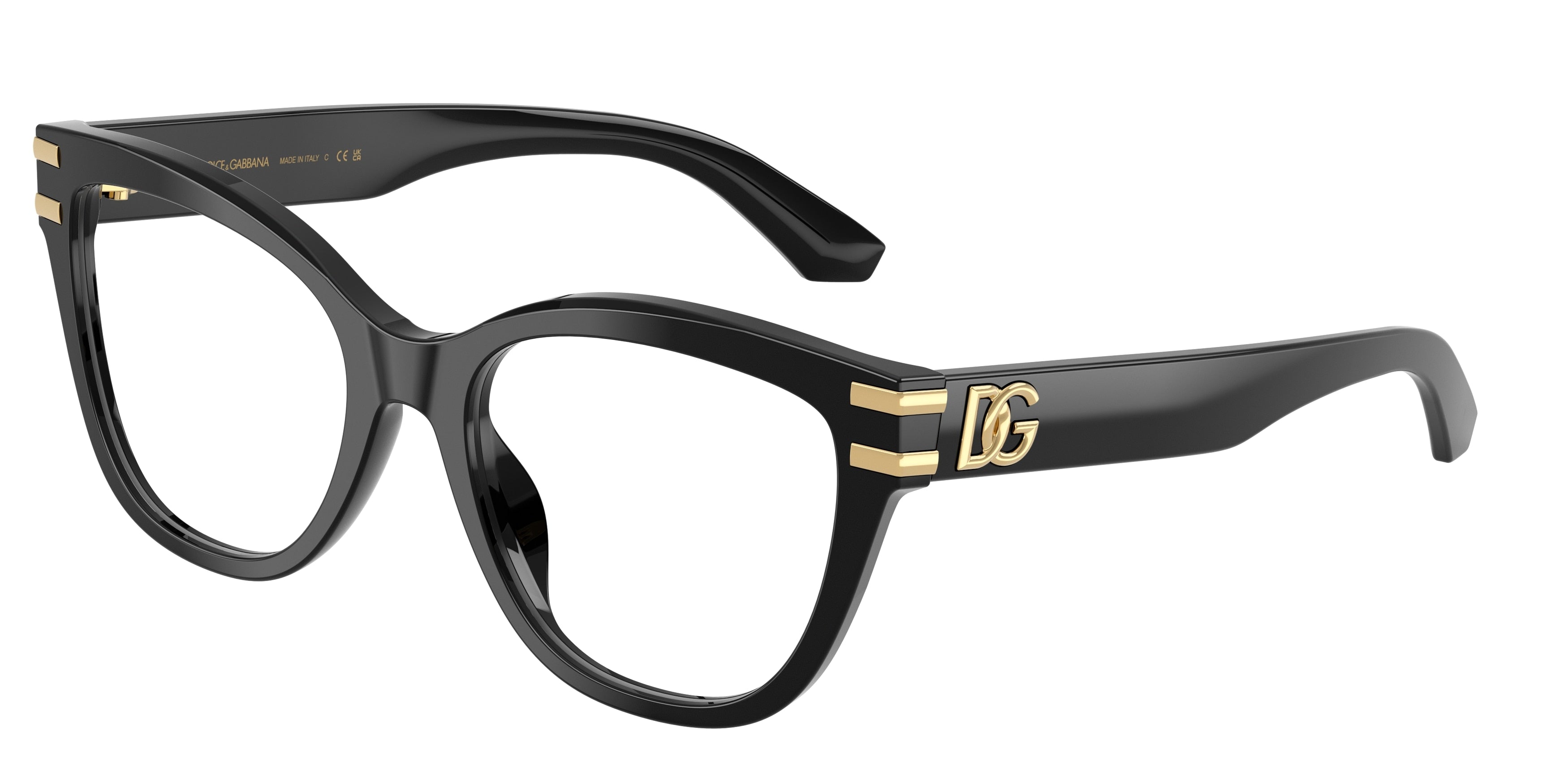DOLCE & GABBANA DG3418 Butterfly Eyeglasses 501-Black 55-145-19 - Color Map Black