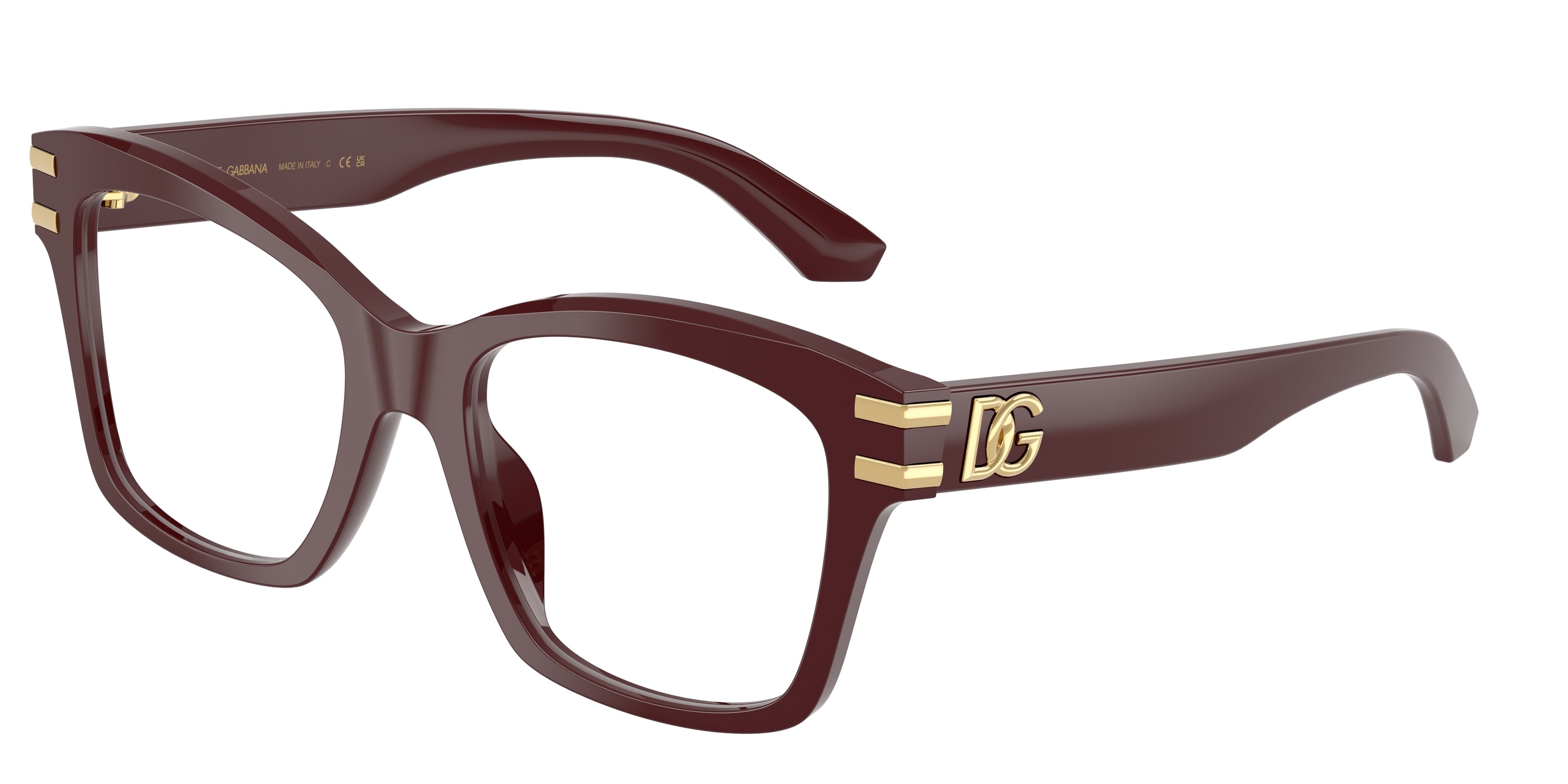 DOLCE & GABBANA DG3419 Square Eyeglasses 3091-Bordeaux 54-145-19 - Color Map Red