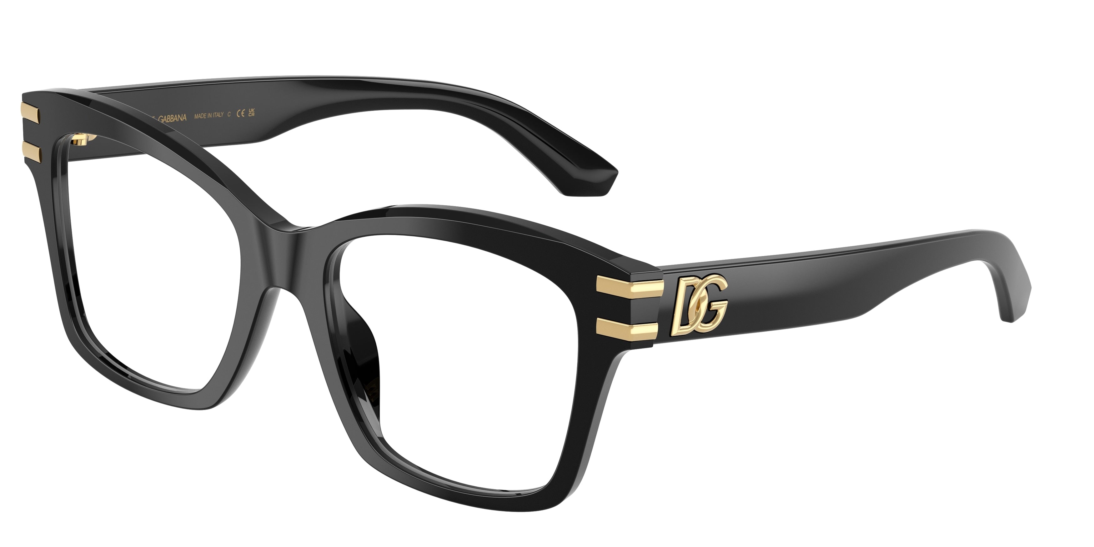DOLCE & GABBANA DG3419 Square Eyeglasses 501-Black 54-145-19 - Color Map Black