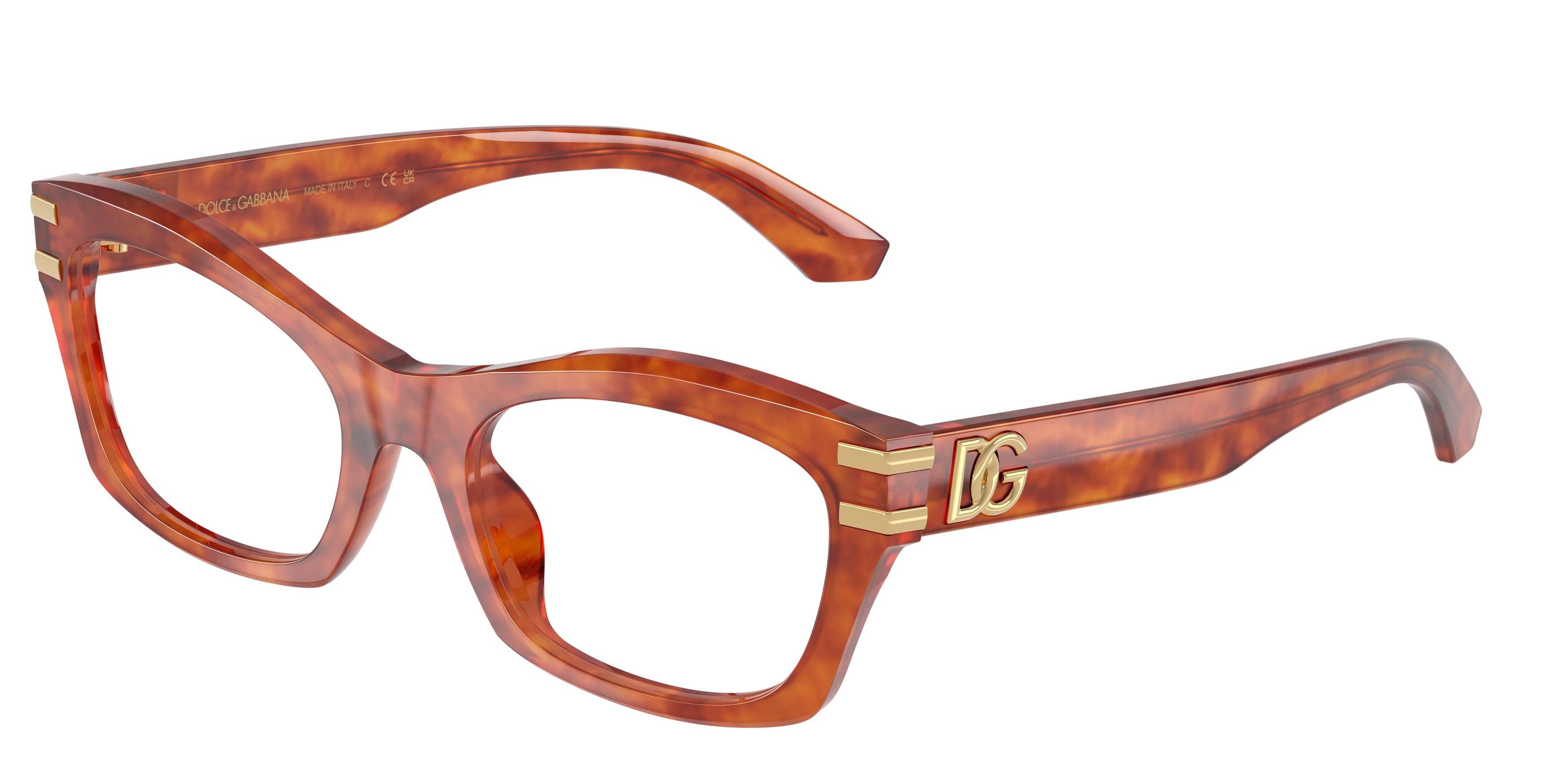 DOLCE & GABBANA DG3420 Butterfly Eyeglasses 3452-Camel Havana 54-145-20 - Color Map Brown