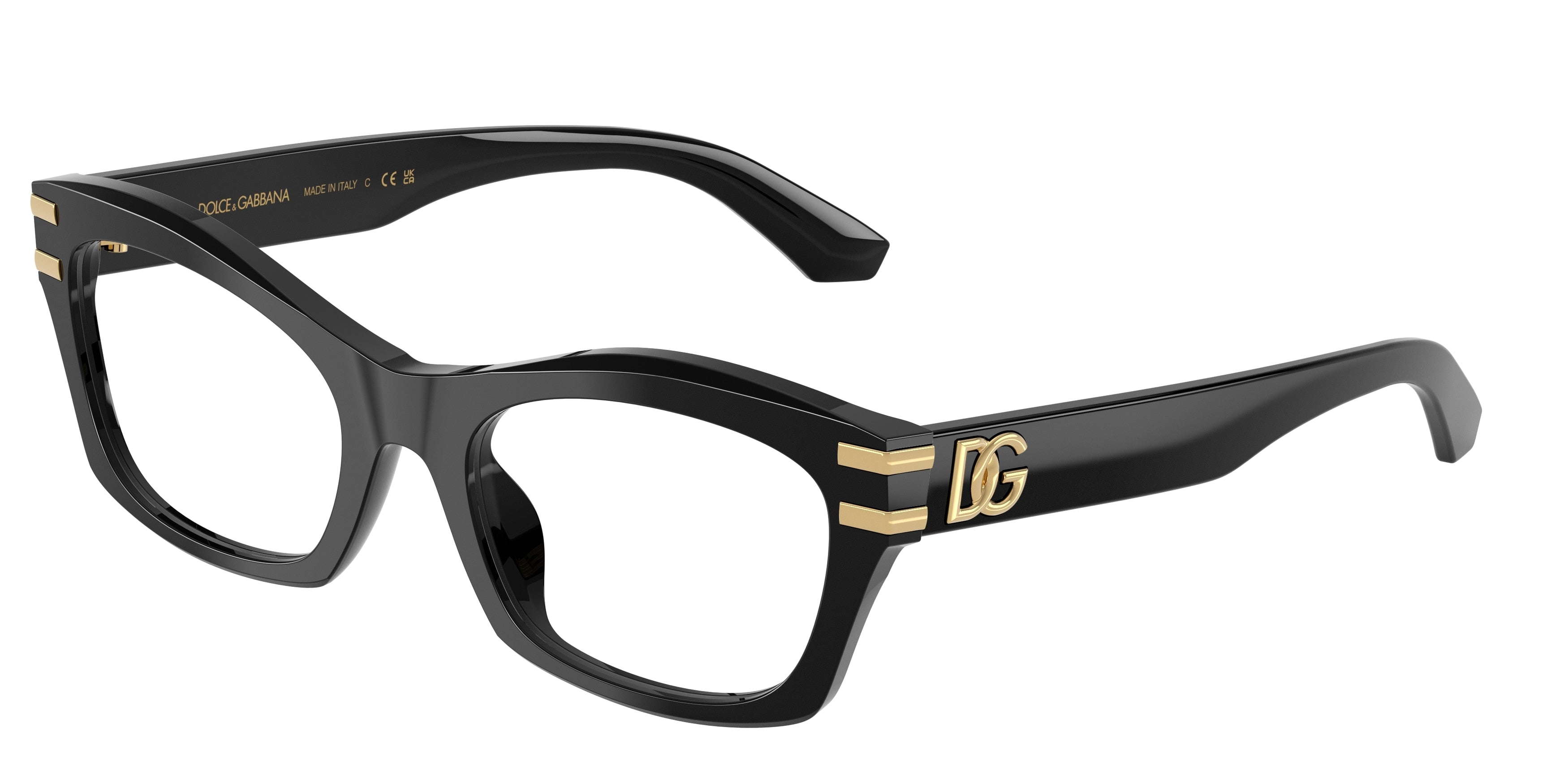 DOLCE & GABBANA DG3420 Butterfly Eyeglasses 501-Black 54-145-20 - Color Map Black