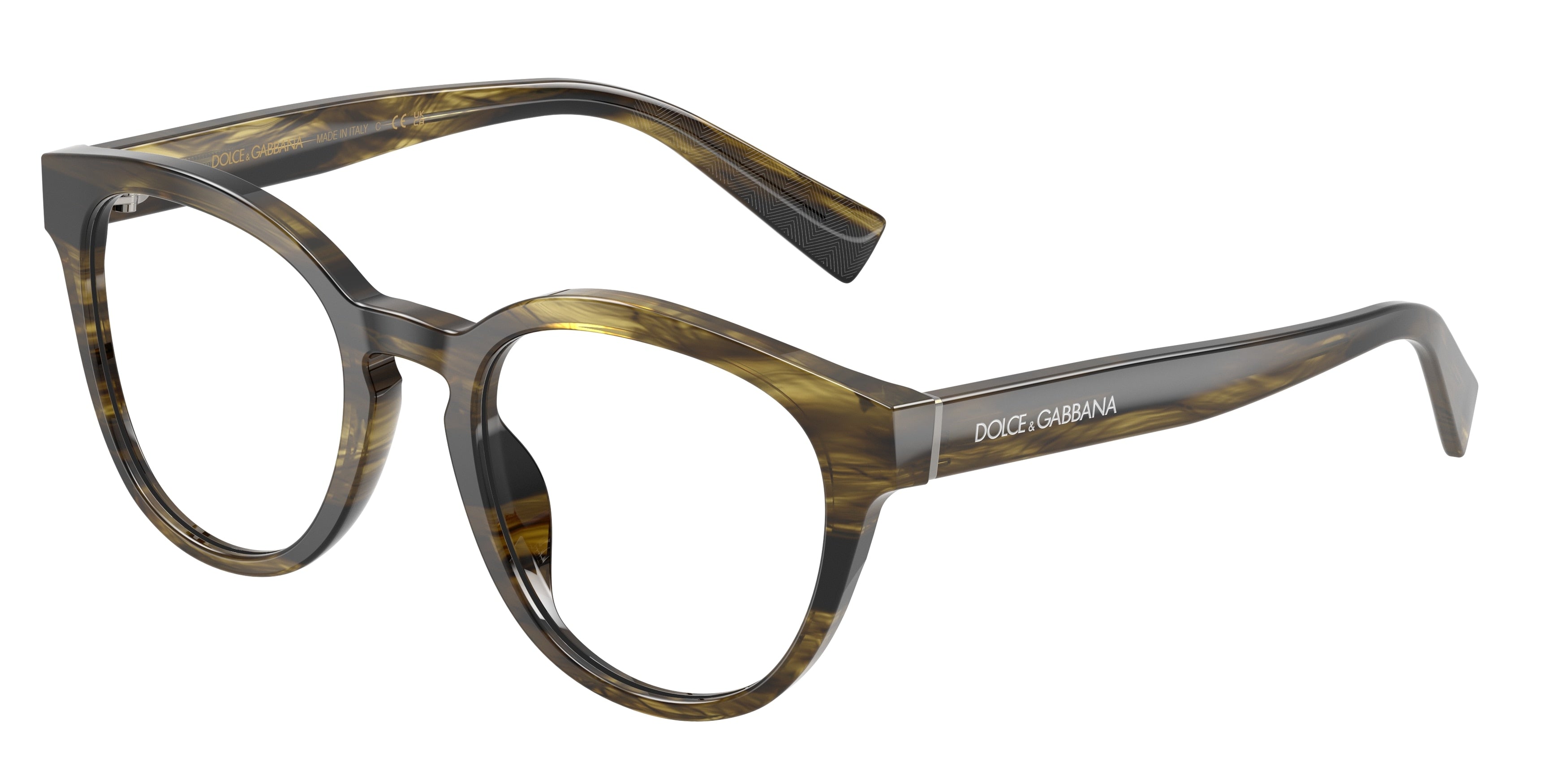 DOLCE & GABBANA DG3421 Phantos Eyeglasses 3066-Striped Green 52-145-21 - Color Map Green