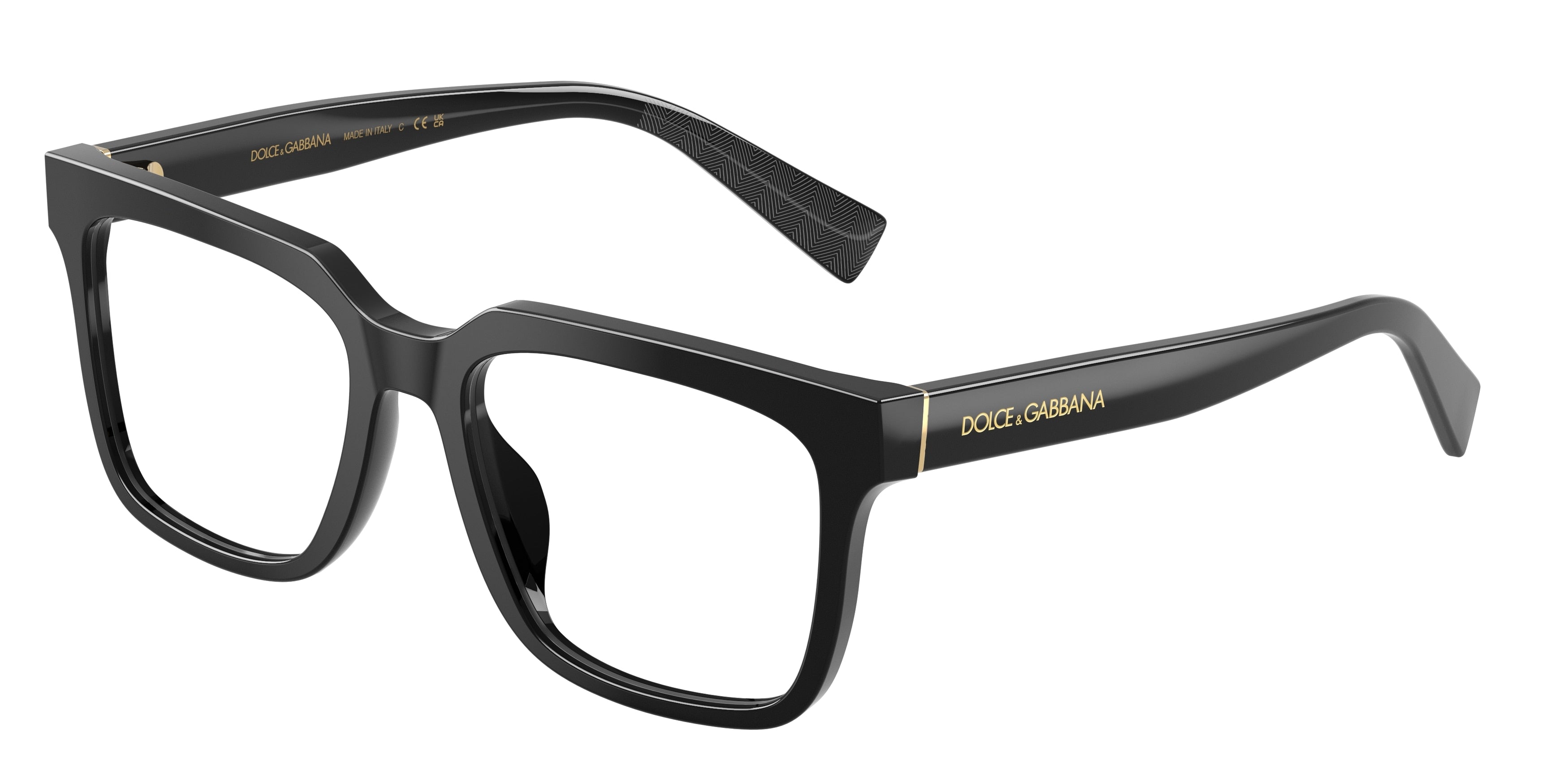 DOLCE & GABBANA DG3422 Square Eyeglasses 501-Black 53-145-18 - Color Map Black