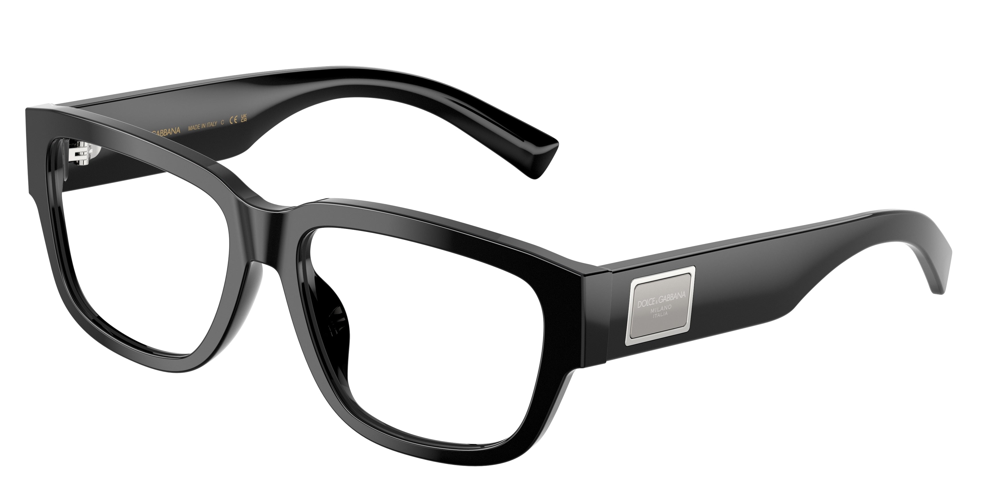 DOLCE & GABBANA DG3423 Square Eyeglasses 501-Black 57-140-17 - Color Map Black