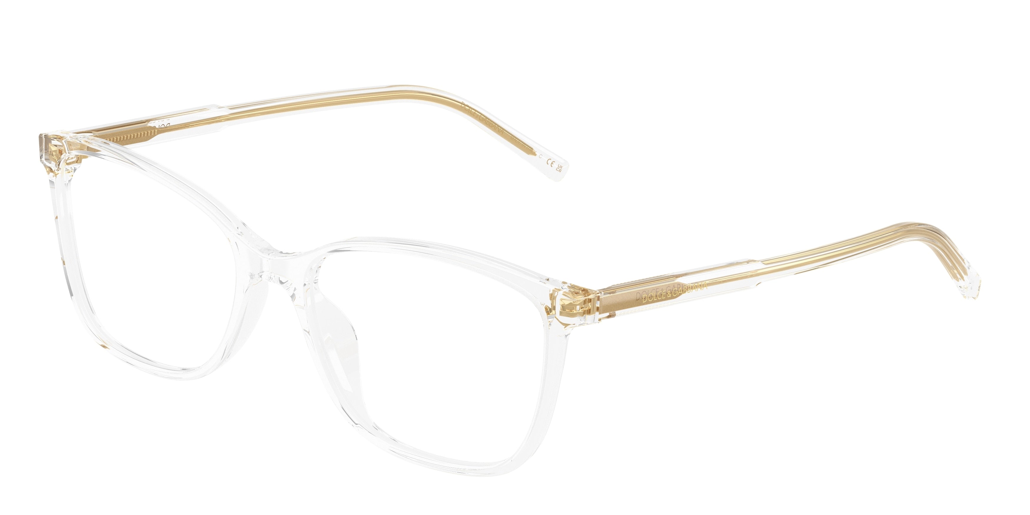 DOLCE & GABBANA DG3424 Rectangle Eyeglasses 3133-Crystal 54-145-17 - Color Map Transparent