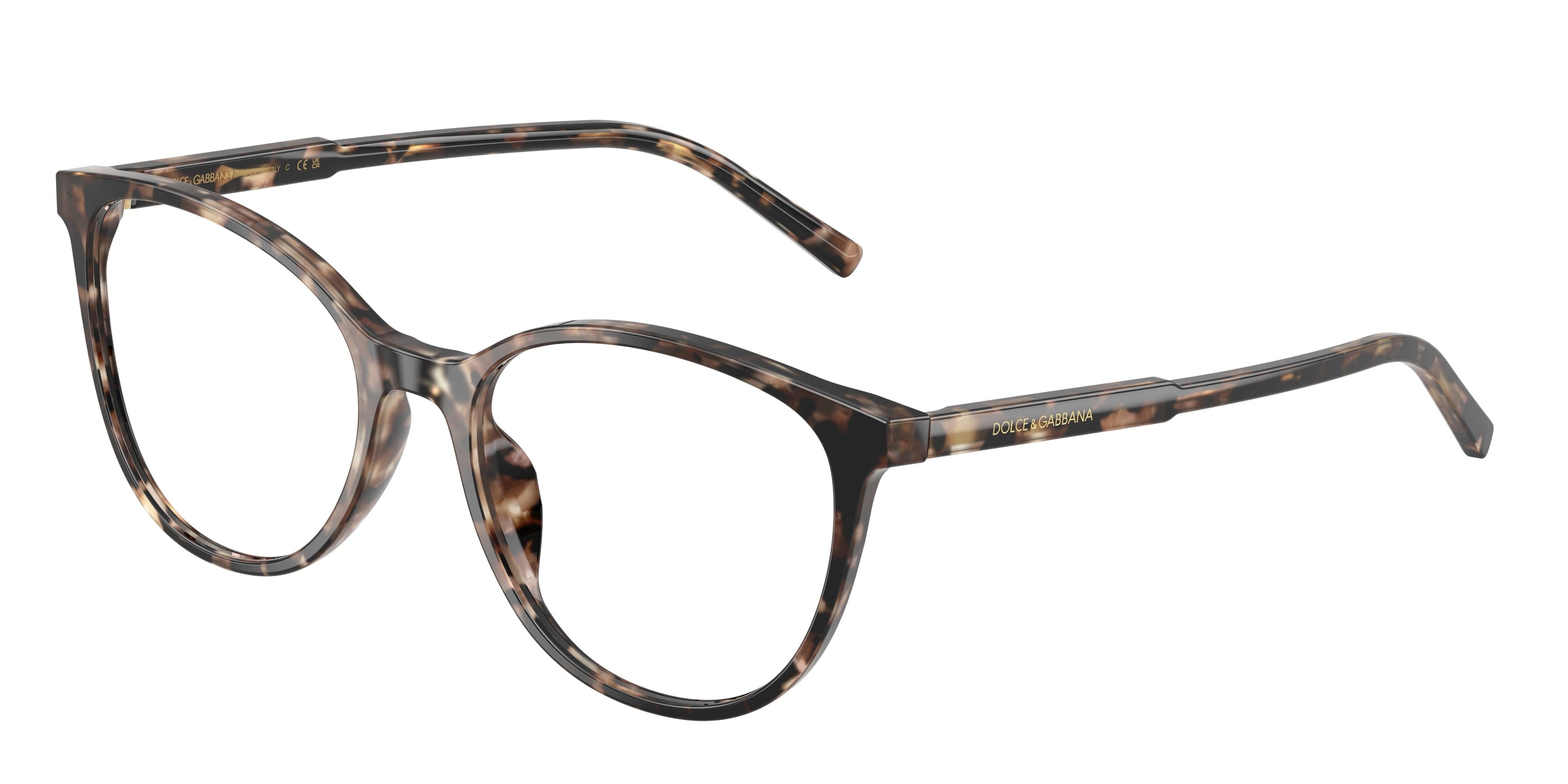DOLCE & GABBANA DG3425 Butterfly Eyeglasses 3438-Havana Brown Pearl 54-145-18 - Color Map Brown