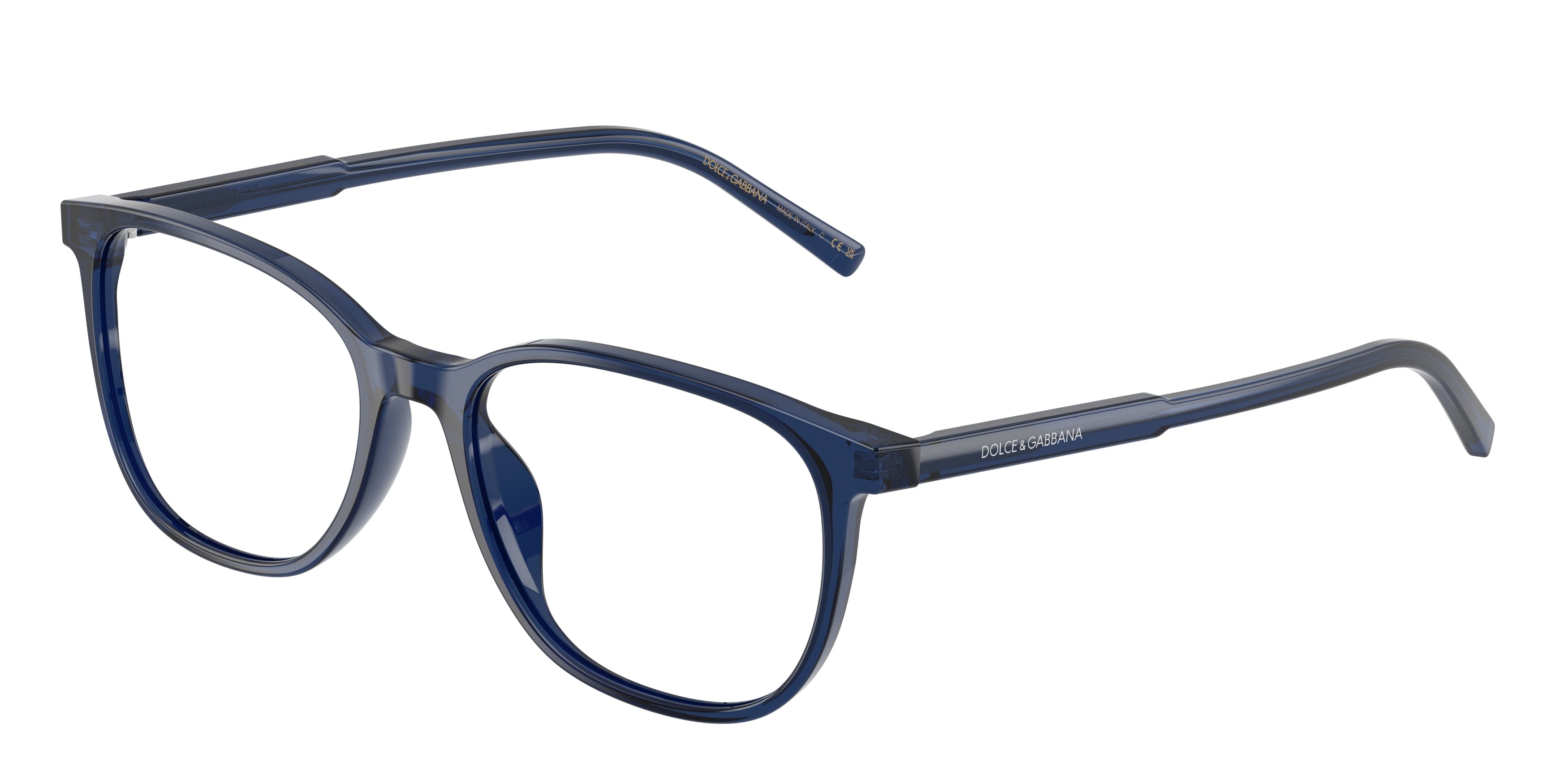 DOLCE & GABBANA DG3426 Pillow Eyeglasses 3009-Transparent Blue 53-145-17 - Color Map Blue