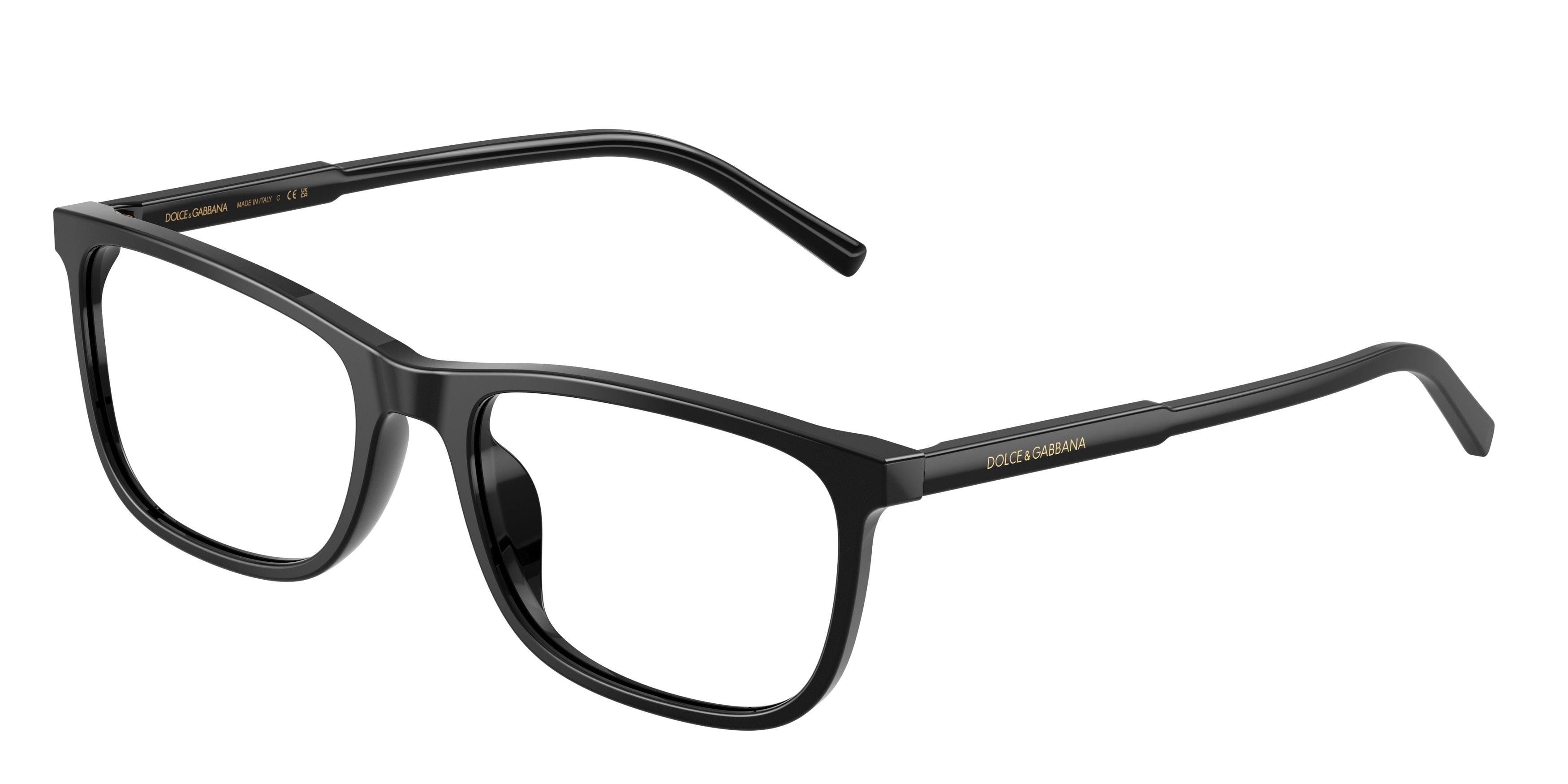 DOLCE & GABBANA DG3427 Rectangle Eyeglasses 501-Black 55-145-18 - Color Map Black
