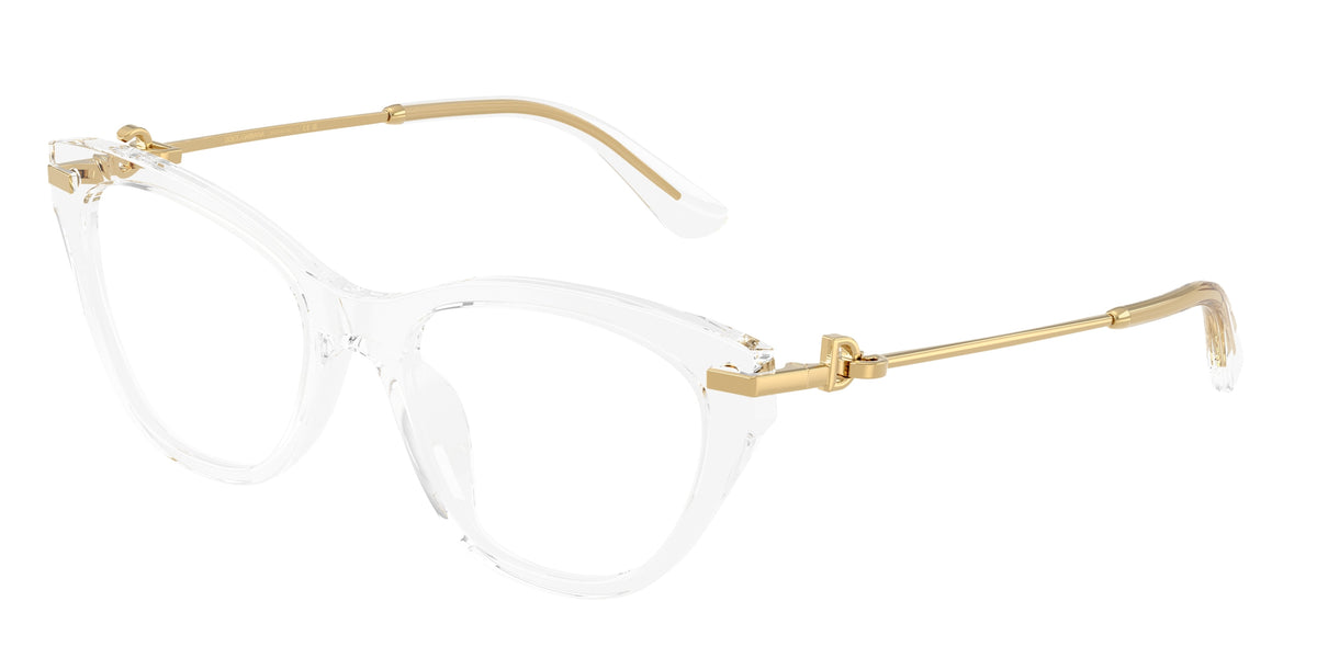 DOLCE & GABBANA DG3428 Butterfly Eyeglasses 3133-Crystal 53-140-19 - Color Map Transparent