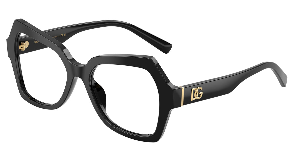 DOLCE & GABBANA DG3429 Butterfly Eyeglasses 501-Black 54-145-18 - Color Map Black