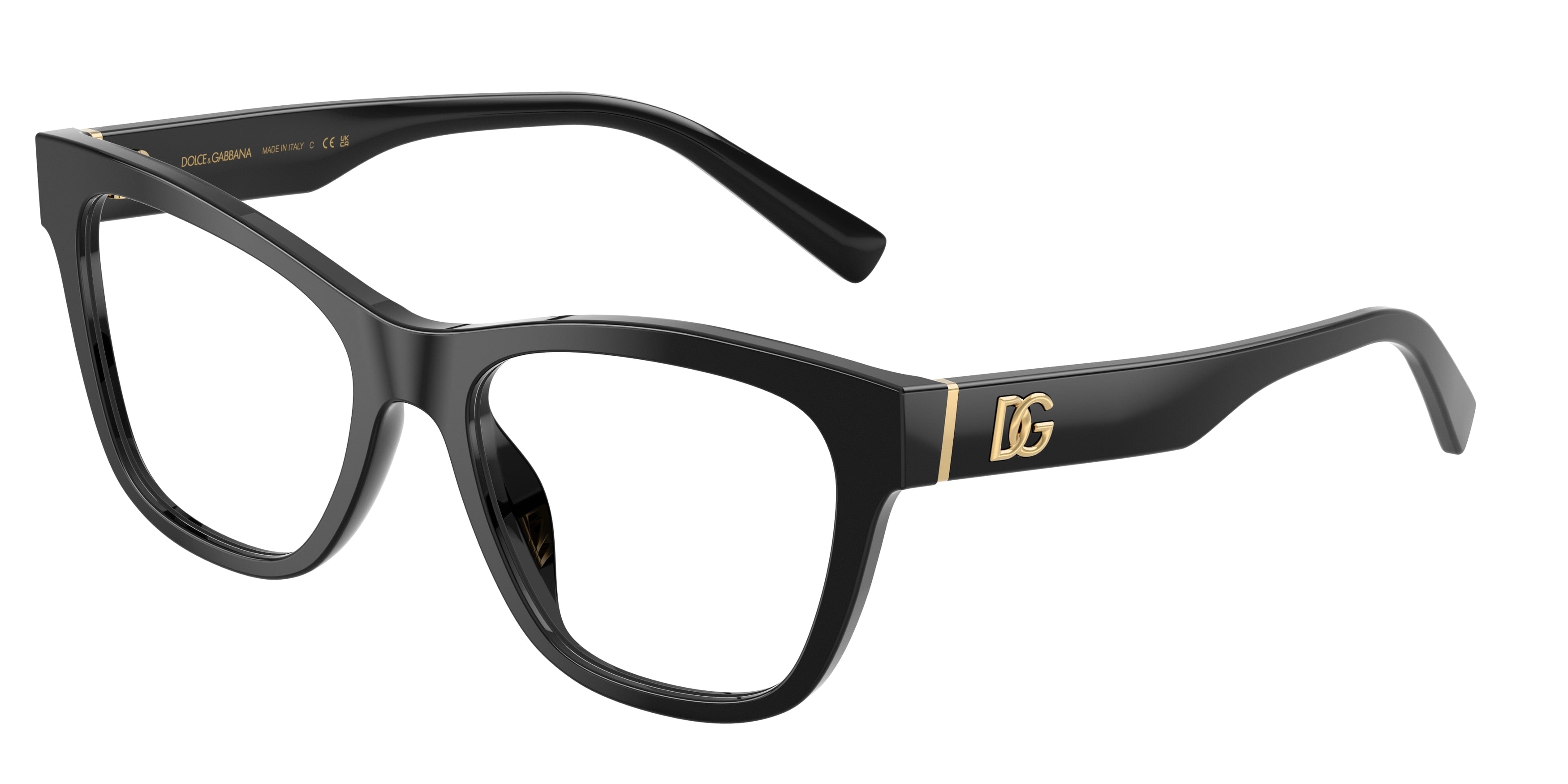 DOLCE & GABBANA DG3430 Square Eyeglasses  501-Black 55-145-18 - Color Map Black