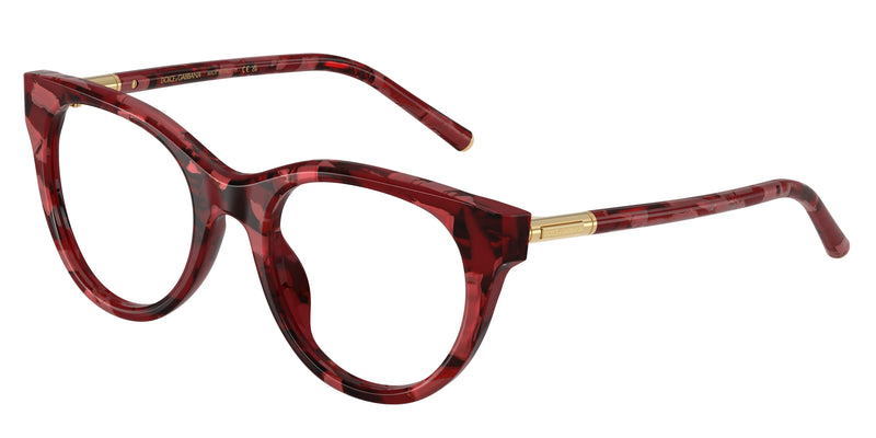 DOLCE & GABBANA DG3433 Phantos Eyeglasses 3463-Pearl Havana Red 53-145-21 - Color Map Red