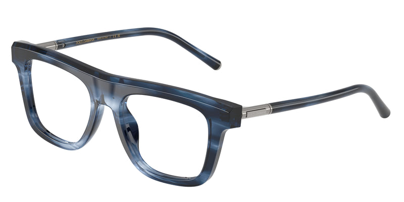 DOLCE & GABBANA DG3434 Square Eyeglasses 3448-Striped Blue 51-145-18 - Color Map Blue