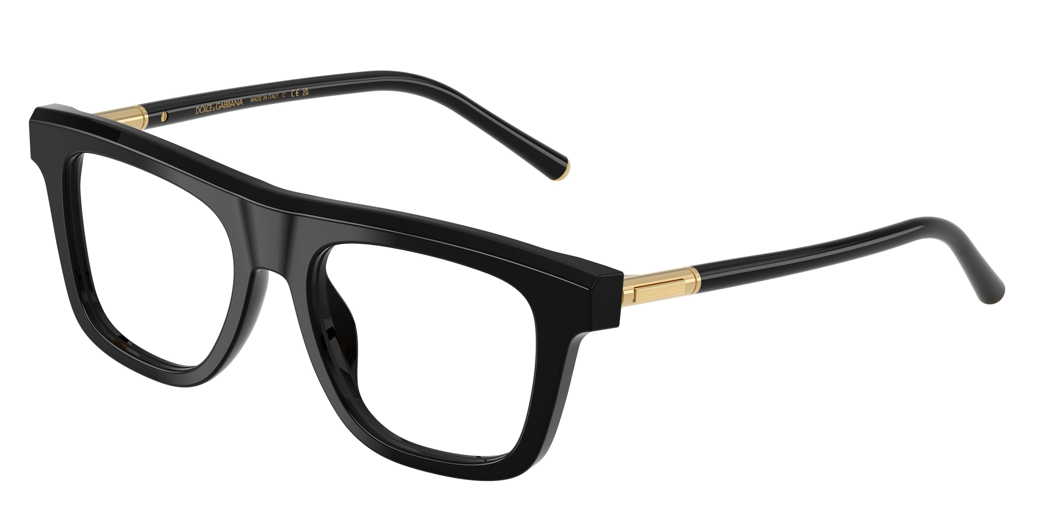 DOLCE & GABBANA DG3434 Square Eyeglasses 501-Black 51-145-18 - Color Map Black