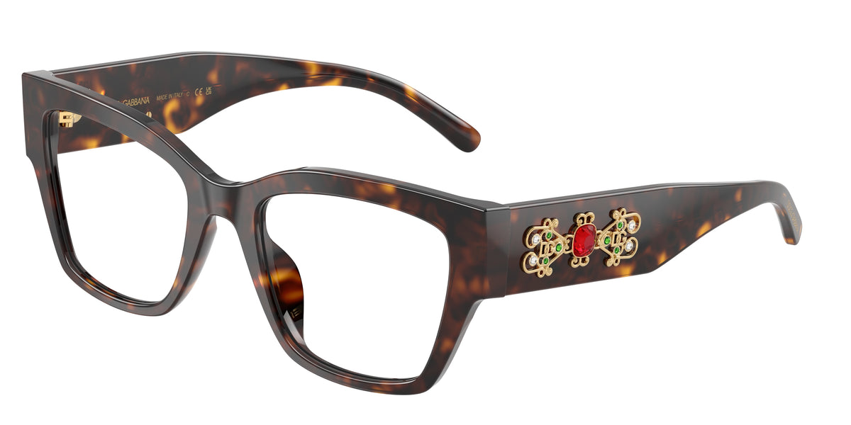 DOLCE & GABBANA DG3435B Butterfly Eyeglasses 502-Havana 53-145-20 - Color Map Tortoise