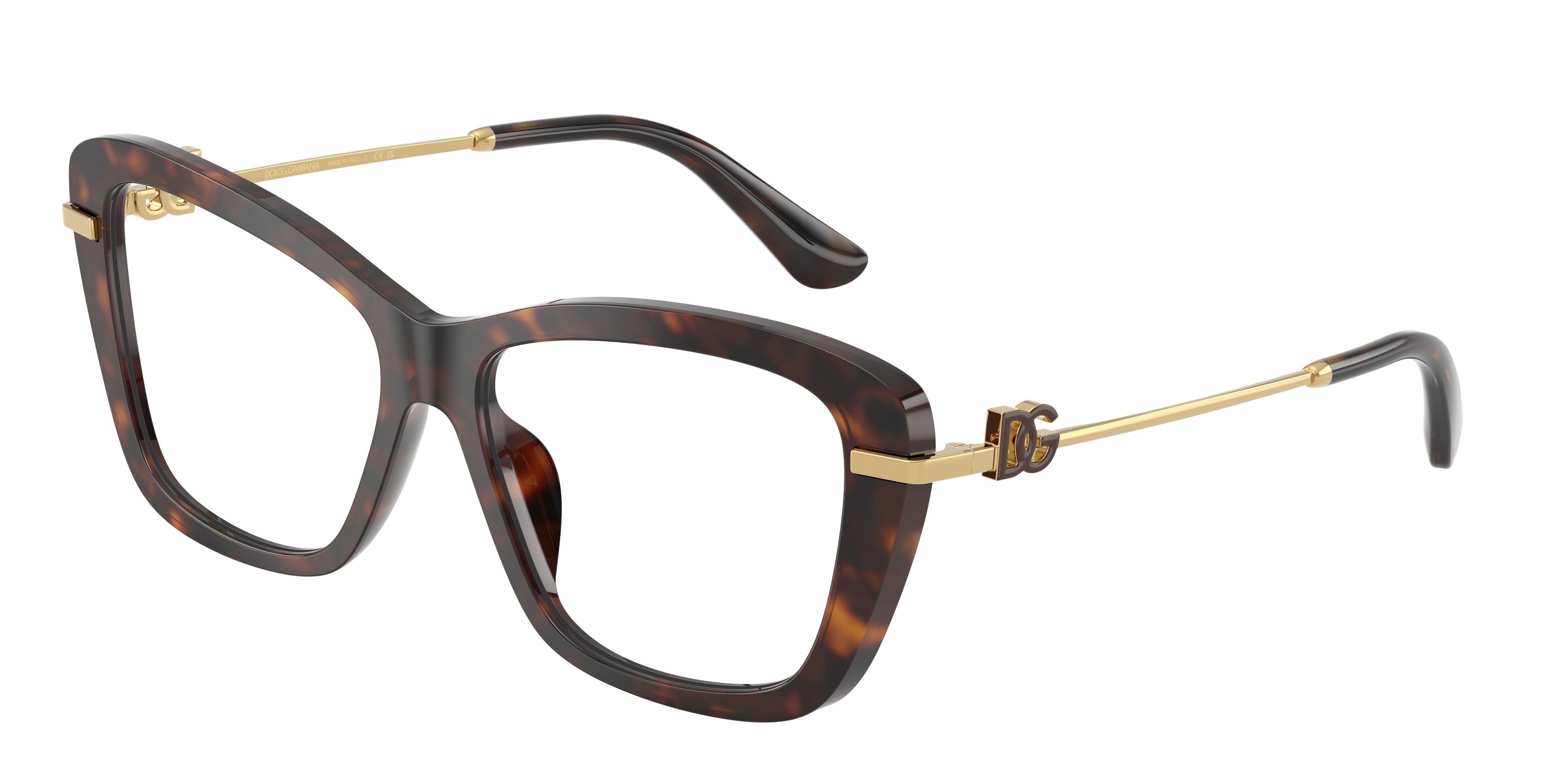 DOLCE & GABBANA DG3439 Square Eyeglasses 502-Havana 55-145-15 - Color Map Tortoise