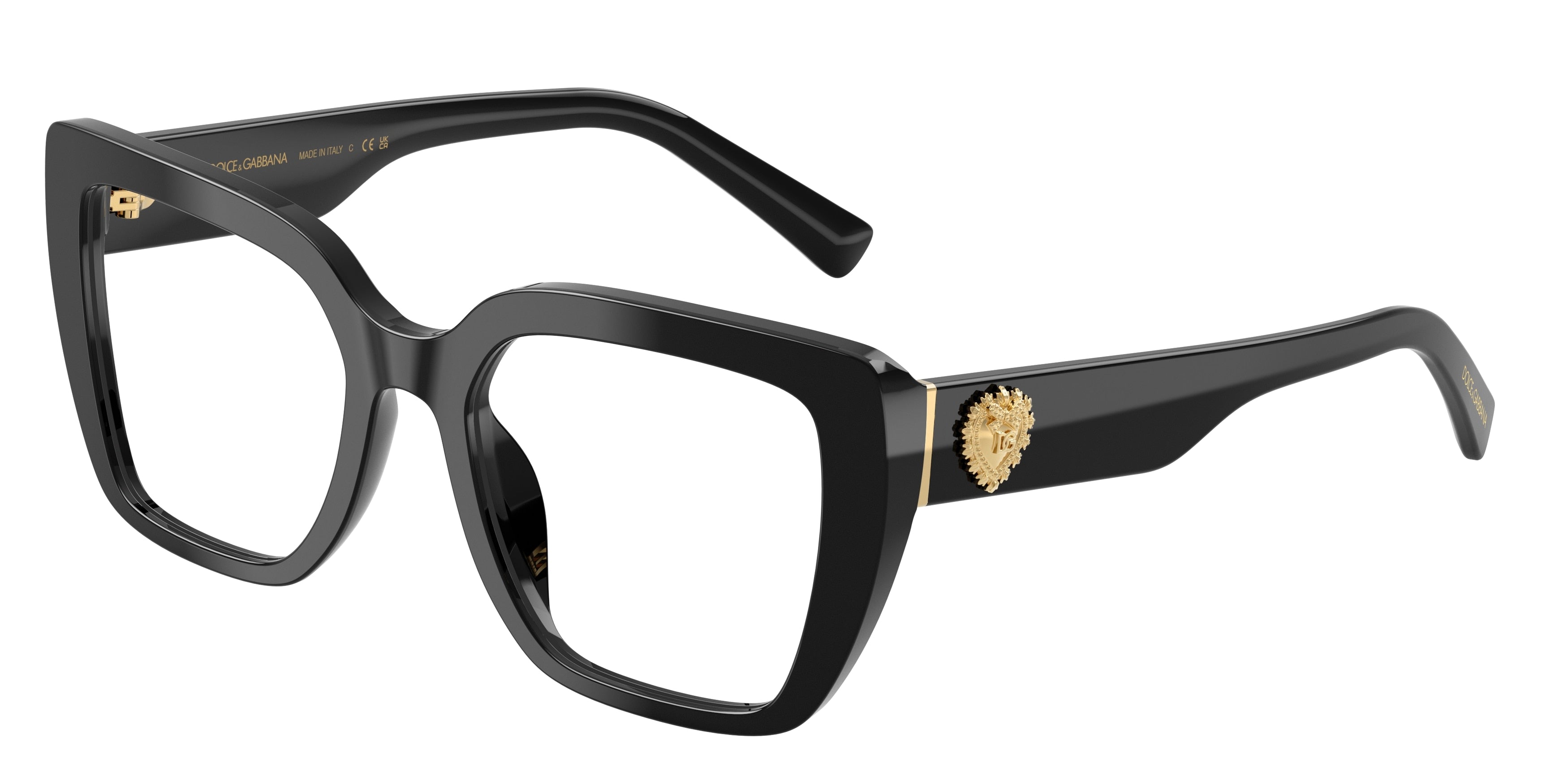DOLCE & GABBANA DG3441 Square Eyeglasses 501-Black 53-145-19 - Color Map Black